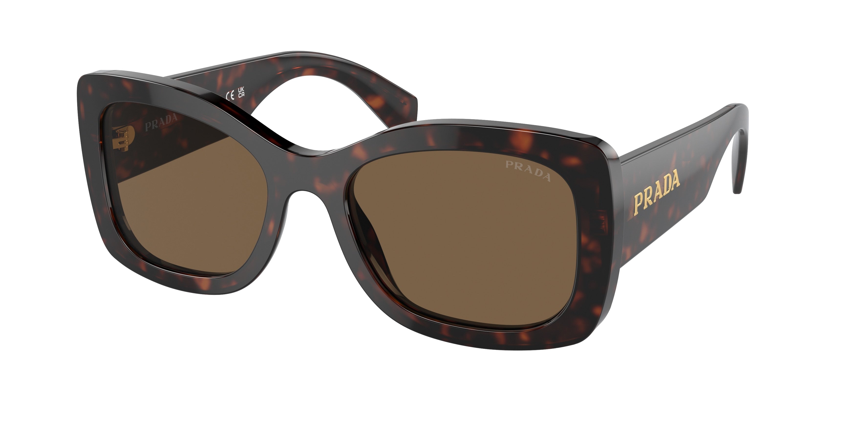 Prada PRA08S Oval Sunglasses  16N5Y1-Briar Tortoise 56-145-20 - Color Map Brown