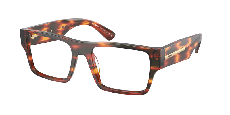 Prada PRA08V Rectangle Eyeglasses  13O1O1-Havana Red 54-145-18 - Color Map Red