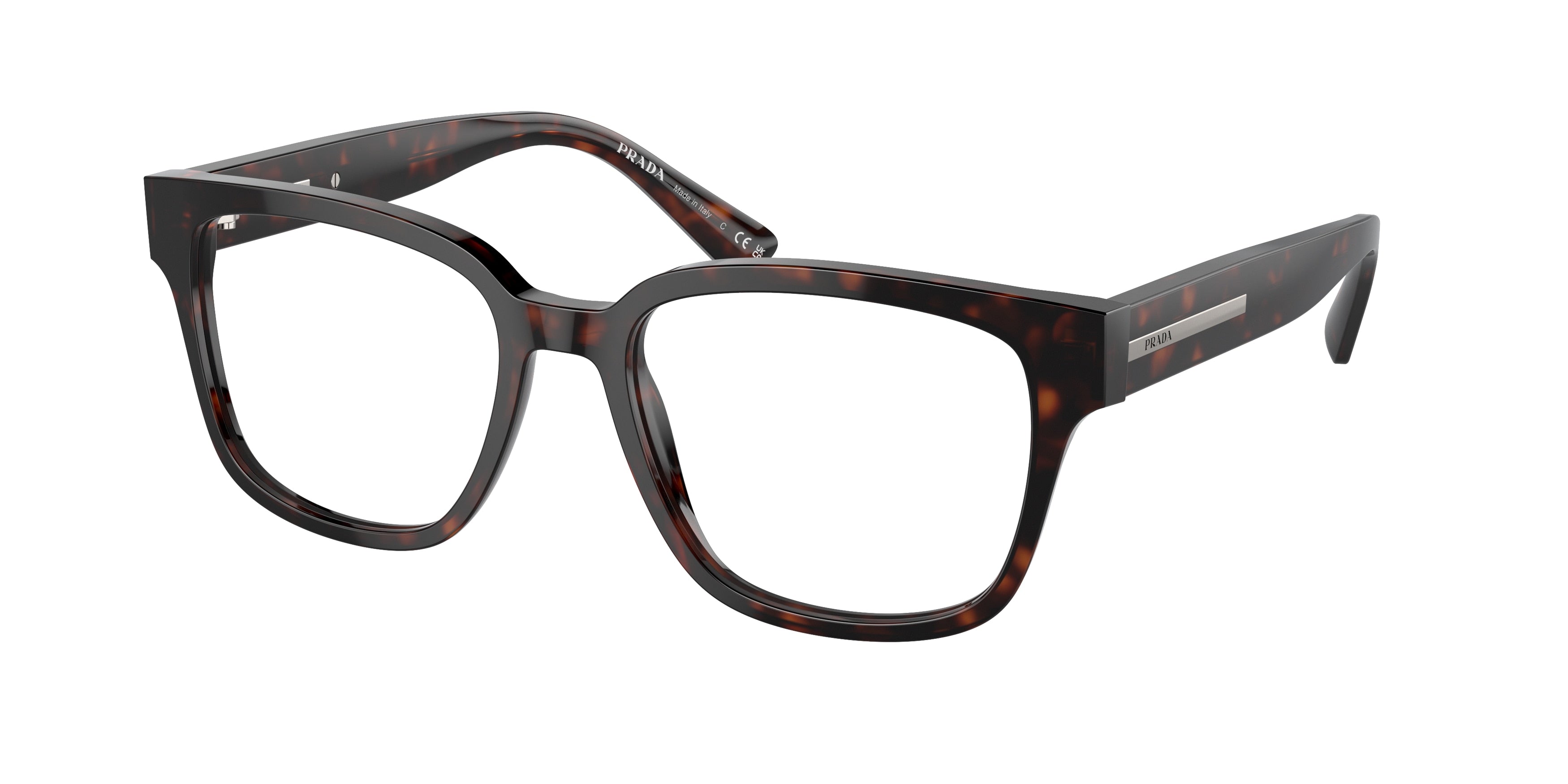 Prada PRA09VF Pillow Eyeglasses  17N1O1-Havana 55-145-17 - Color Map Tortoise