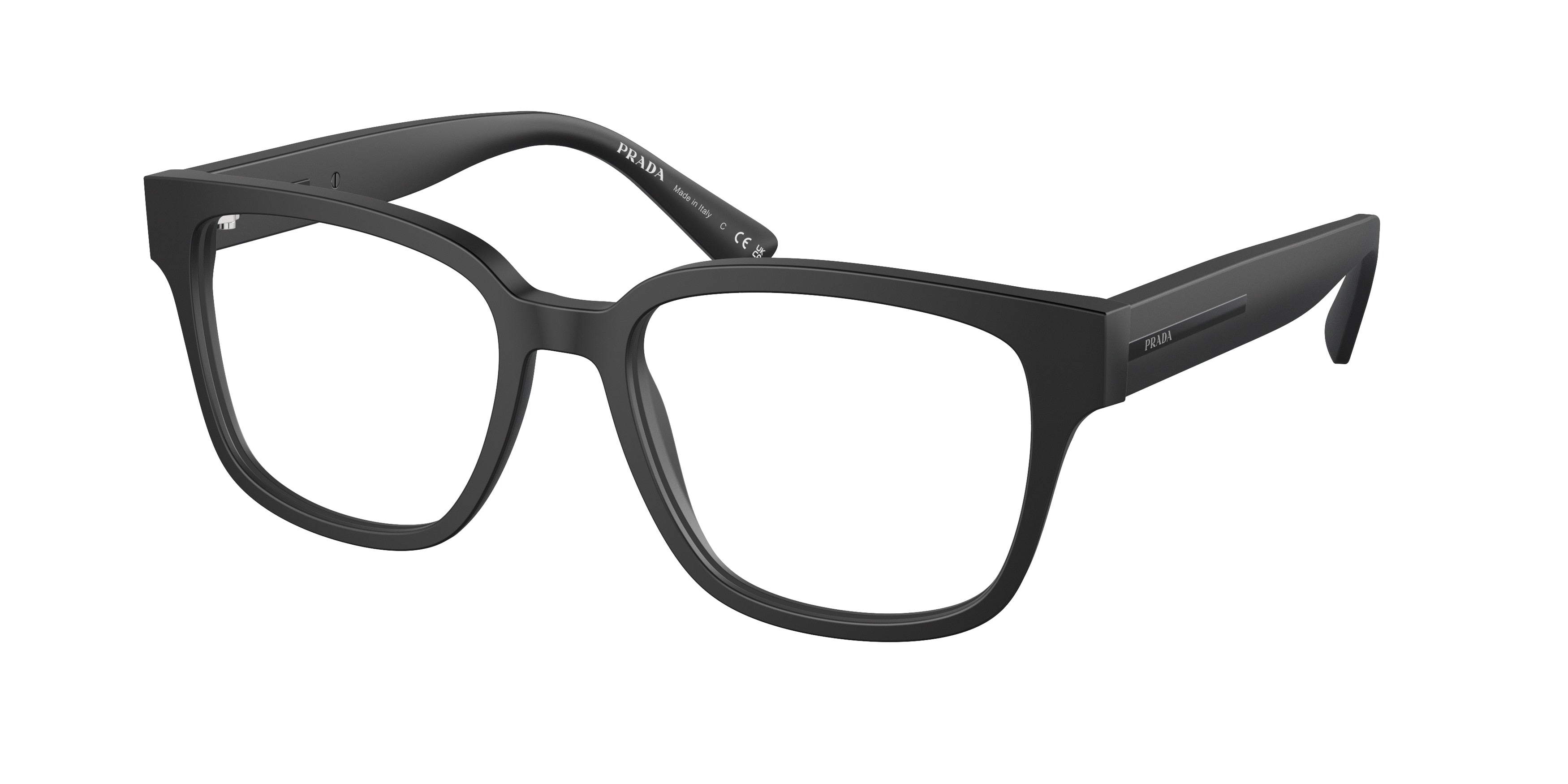 Prada PRA09V Pillow Eyeglasses  12P1O1-Matte Black 52-145-18 - Color Map Black