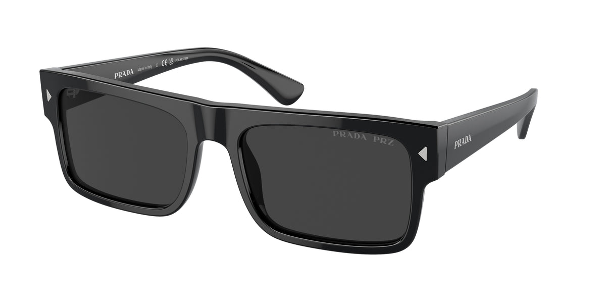 Prada PRA10SF Rectangle Sunglasses  16K08G-Black 59-150-17 - Color Map Black
