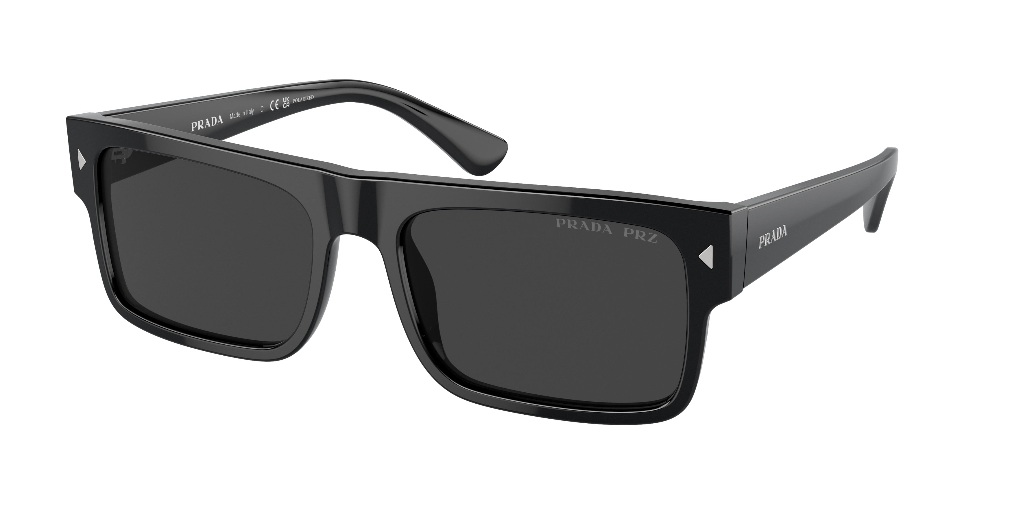 Prada PRA10SF Rectangle Sunglasses  16K08G-Black 59-150-17 - Color Map Black