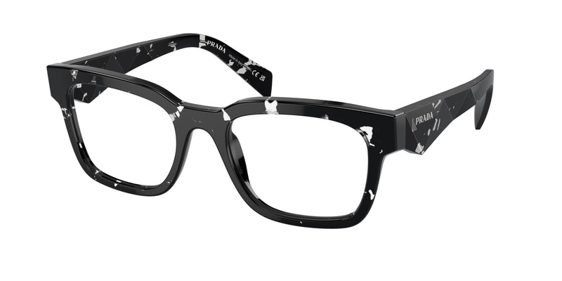 Prada PRA10VF Pillow Eyeglasses  15O1O1-Havana Black Transparent 54-145-18 - Color Map Brown