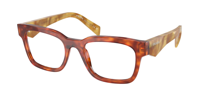 Prada PRA10V Pillow Eyeglasses  11P1O1-Havana Cognac 53-145-20 - Color Map Brown