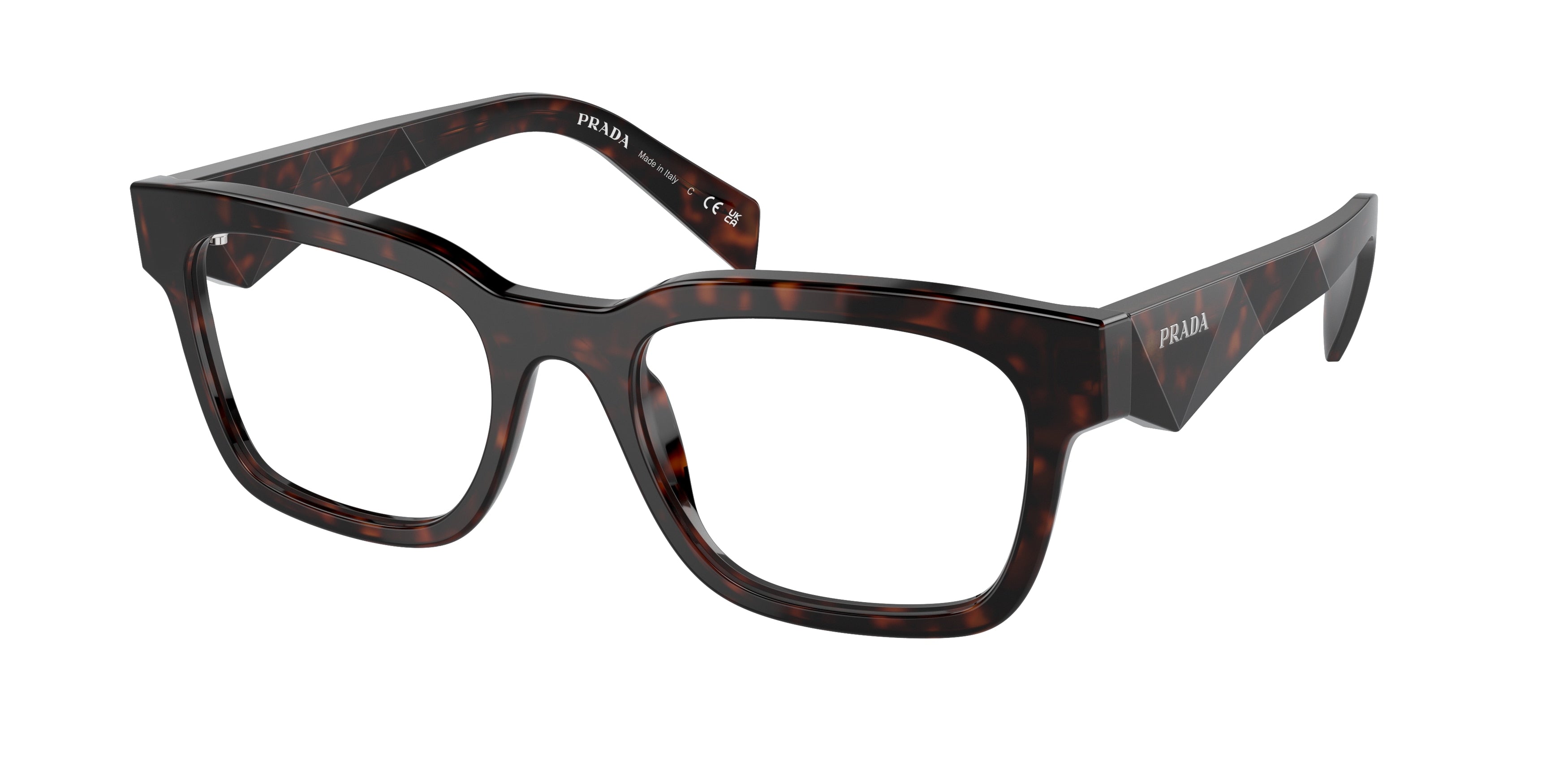 Prada PRA10V Pillow Eyeglasses  17N1O1-Havana Red 53-145-20 - Color Map Red