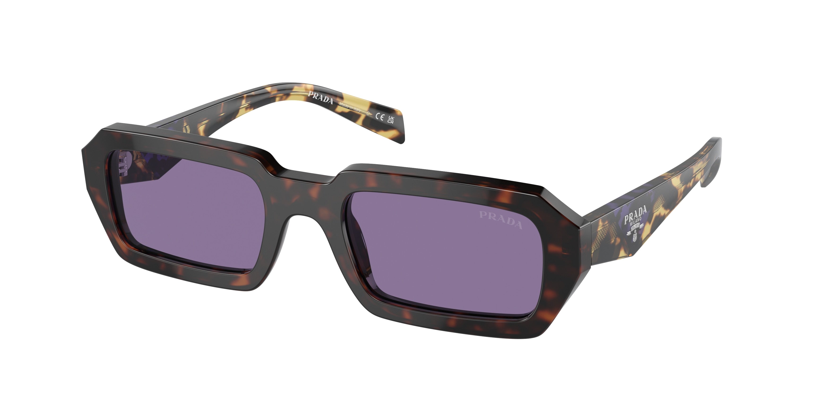 Prada PRA12S Irregular Sunglasses  17N50B-Havana 52-140-21 - Color Map Tortoise