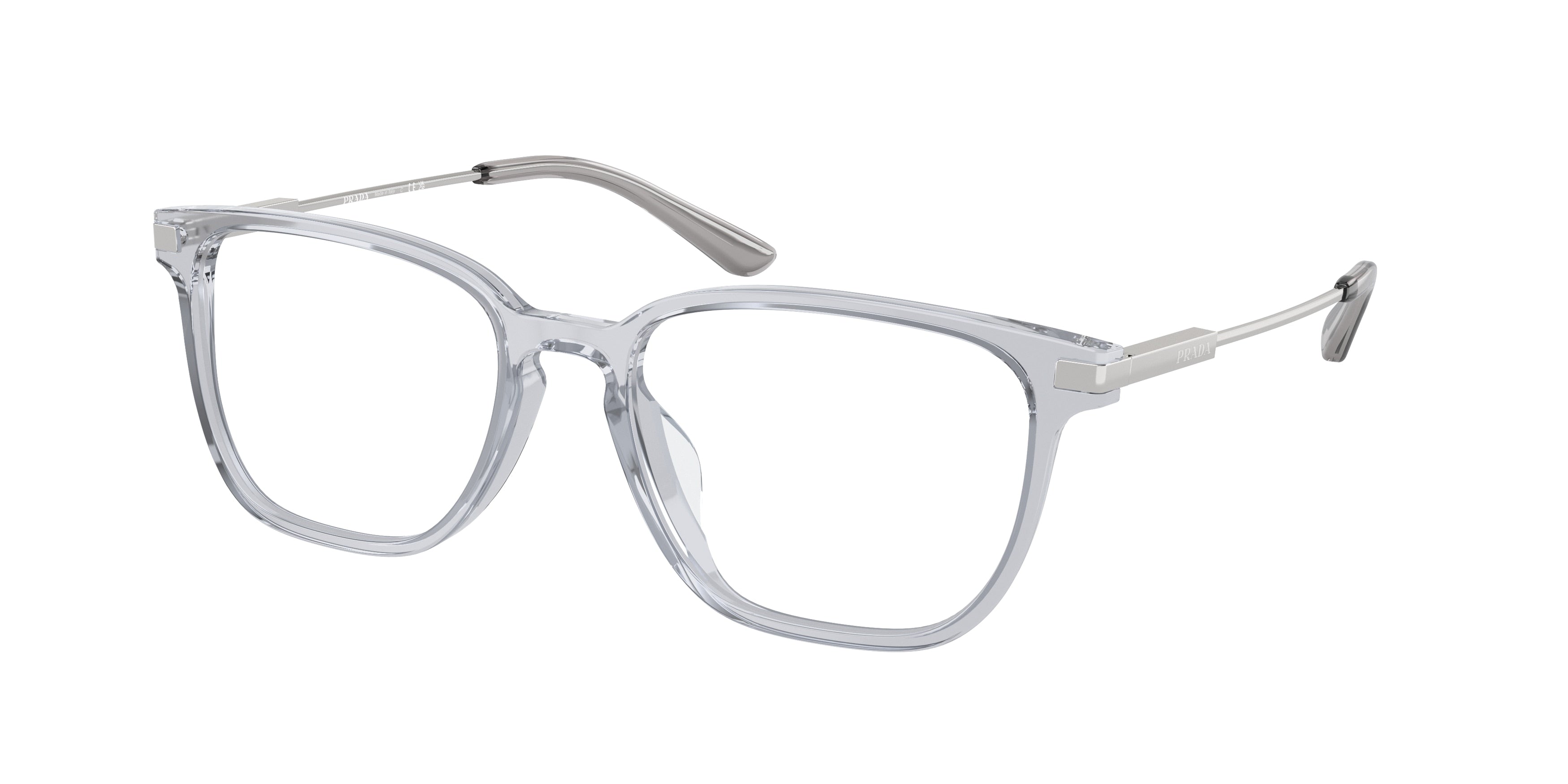 Prada PRA12VD Pillow Eyeglasses  U431O1-Crystal Grey 54-145-18 - Color Map Grey