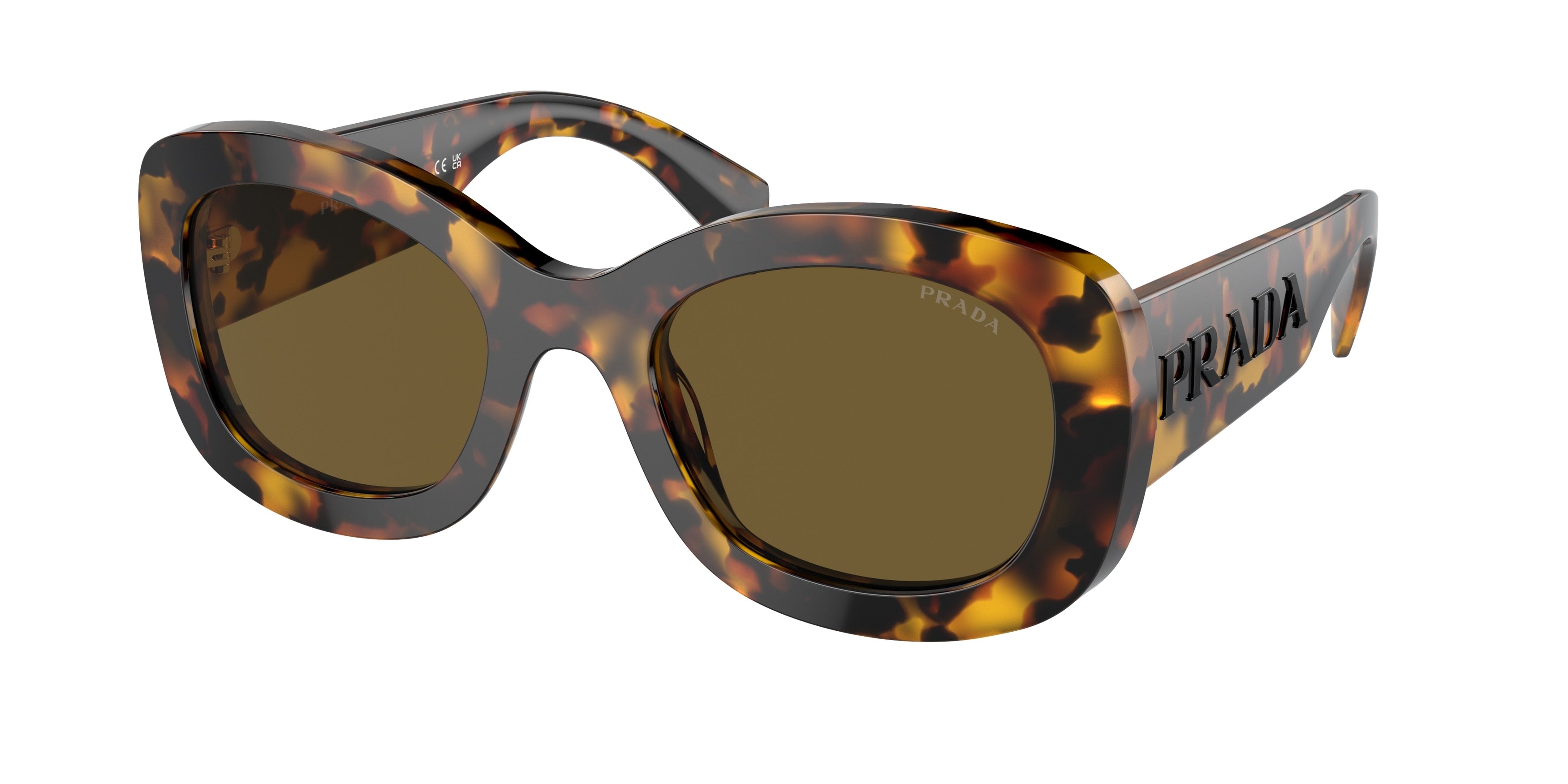 Prada PRA13S Oval Sunglasses  VAU01T-Honey Tortoise 54-145-23 - Color Map Tortoise