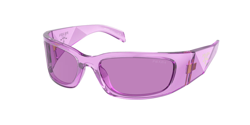 Prada PRA14S Butterfly Sunglasses  13R30G-Transparent Ametyst 60-120-18 - Color Map Clear