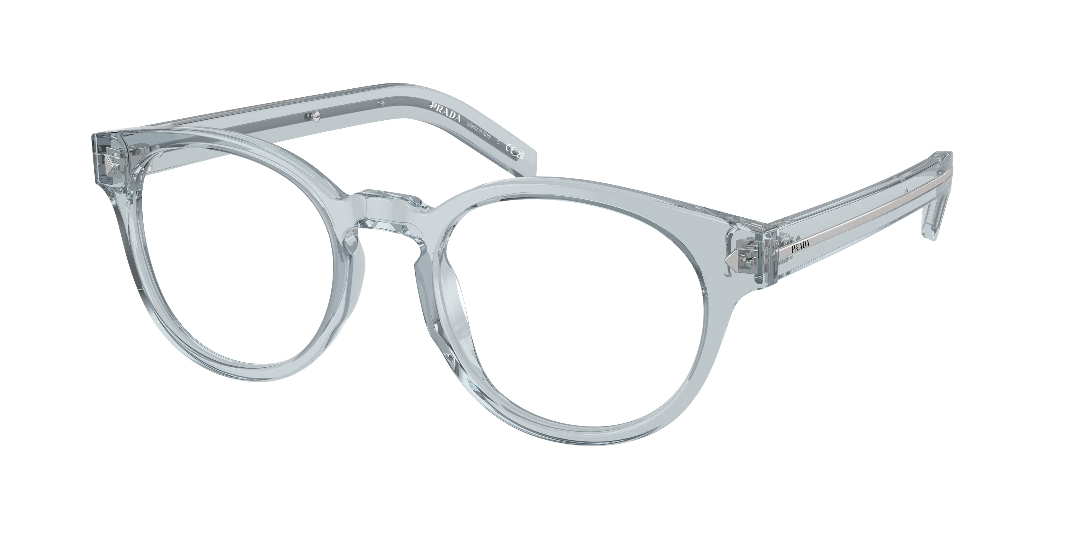 Prada PRA14VF Phantos Eyeglasses  19T1O1-Transparent Azure 52-150-20 - Color Map Blue