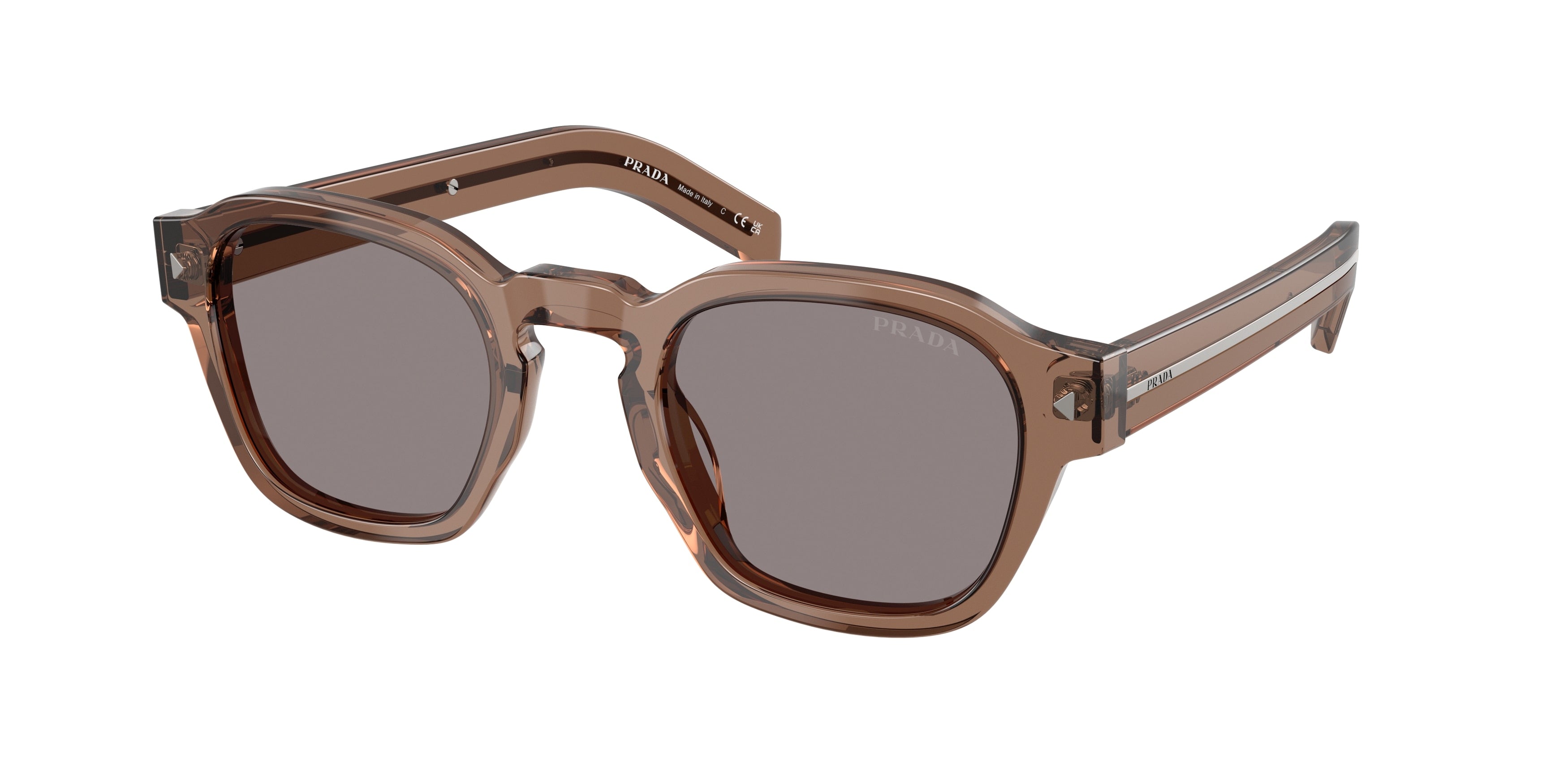 Prada PRA16S Phantos Sunglasses  28I03D-Transparent Clay 49-145-24 - Color Map Transparent