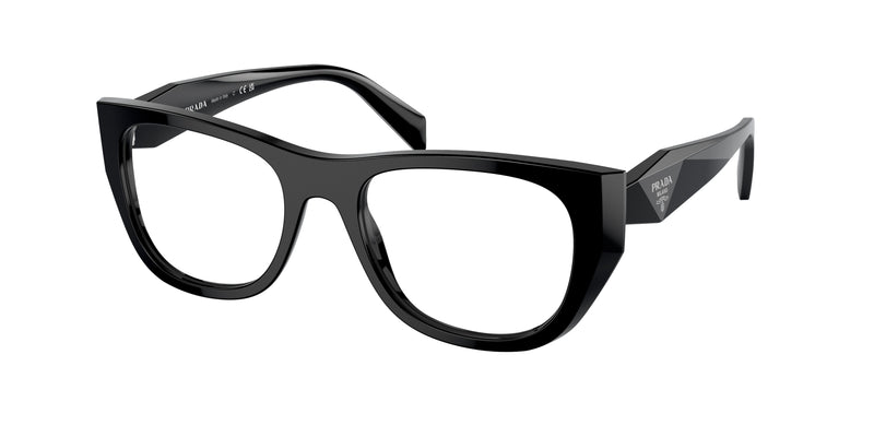 Prada PRA18V Irregular Eyeglasses  16K1O1-Black 52-145-19 - Color Map Black