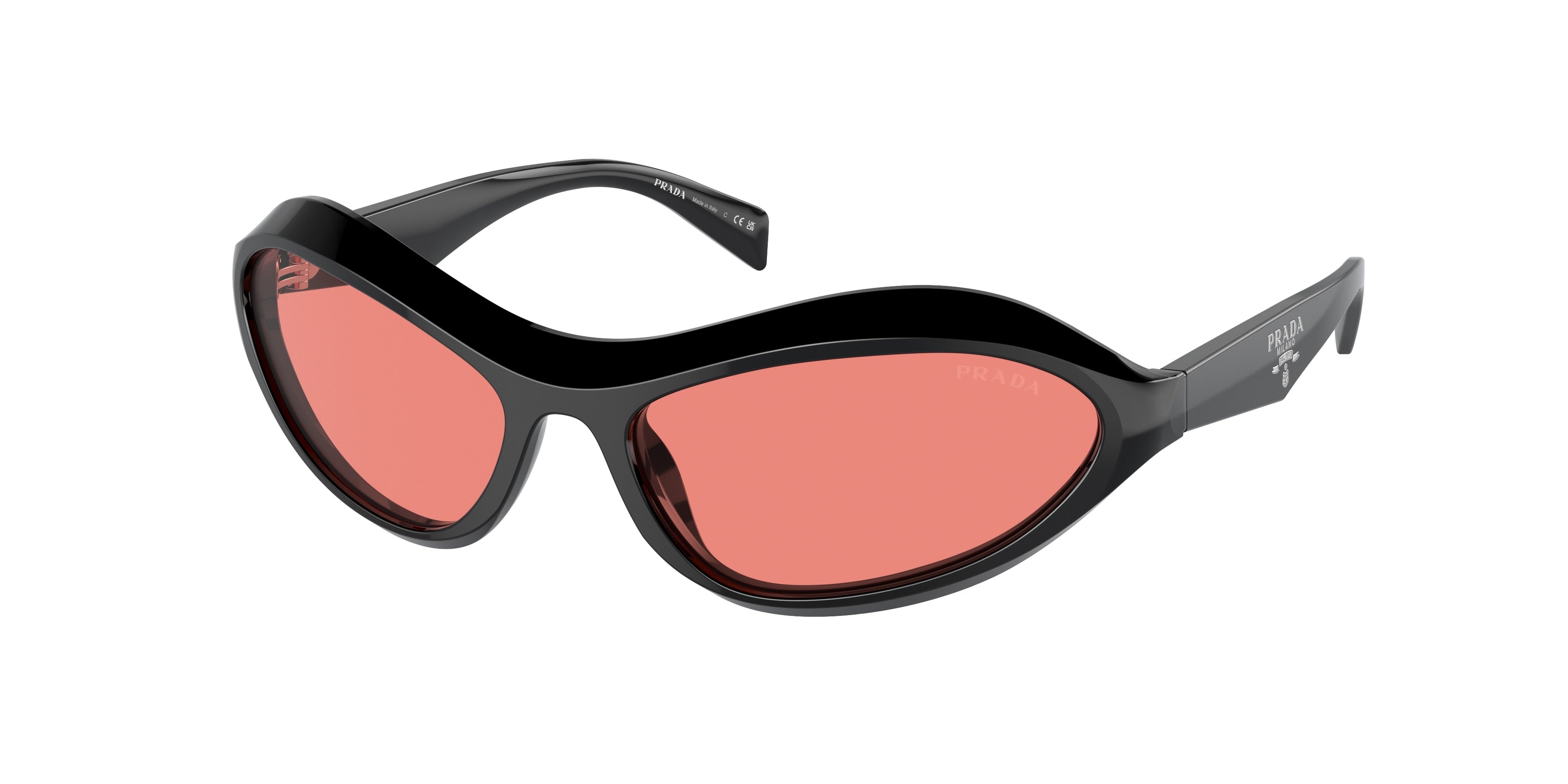Prada PRA20SF Irregular Sunglasses  16K20B-Black 63-125-16 - Color Map Black