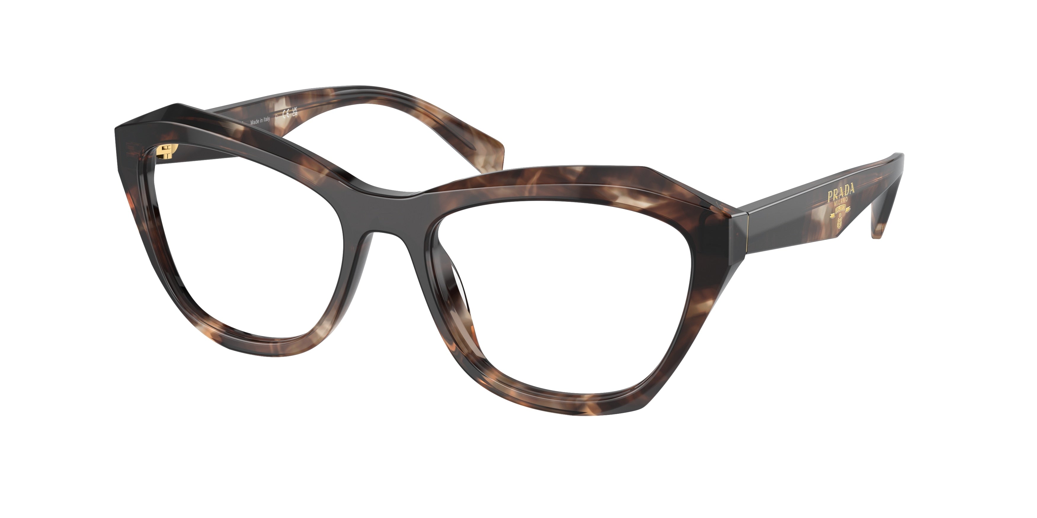 Prada PRA20V Butterfly Eyeglasses  14P1O1-Caramel Tortoise 52-135-18 - Color Map Tortoise