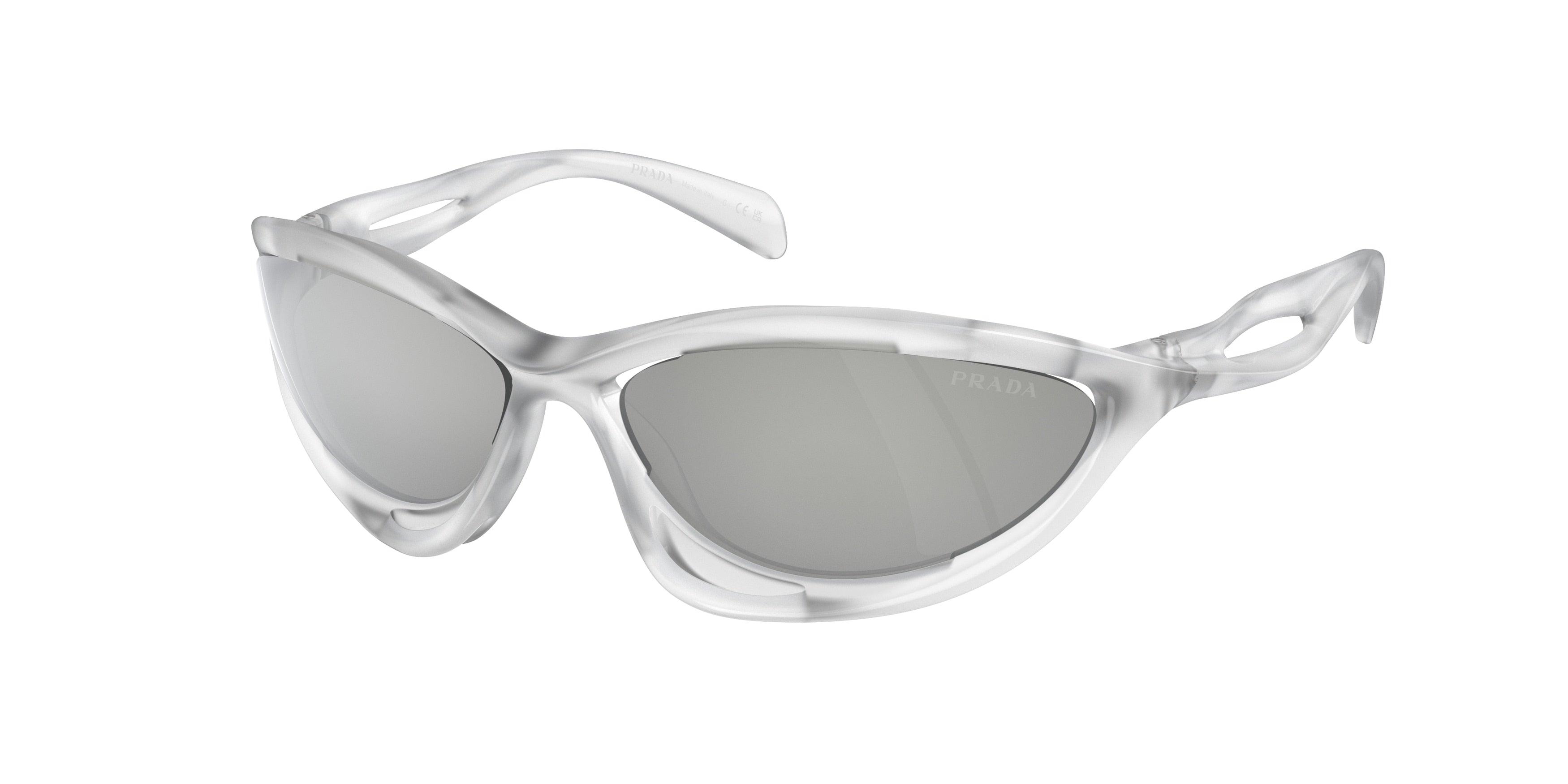 Prada PRA23S Cat Eye Sunglasses  14V60H- 60-130-17 - Color Map Clear