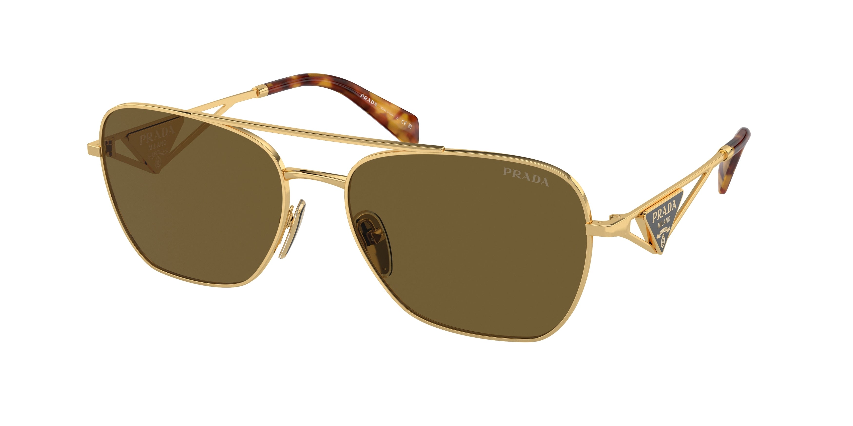 Prada PRA50S Pillow Sunglasses  5AK01T-Gold 59-140-17 - Color Map Gold