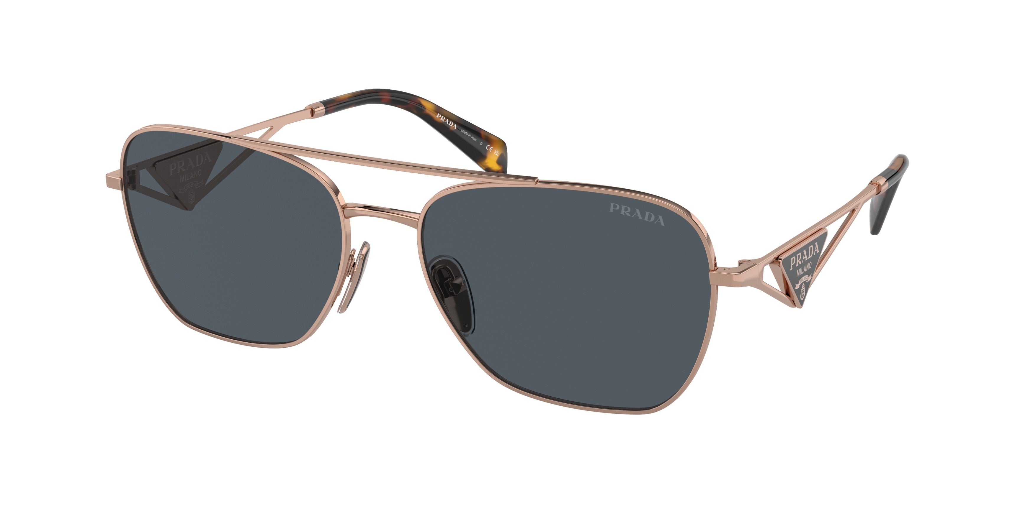 Prada PRA50S Pillow Sunglasses  SVF09T-Rose Gold 59-140-17 - Color Map Gold