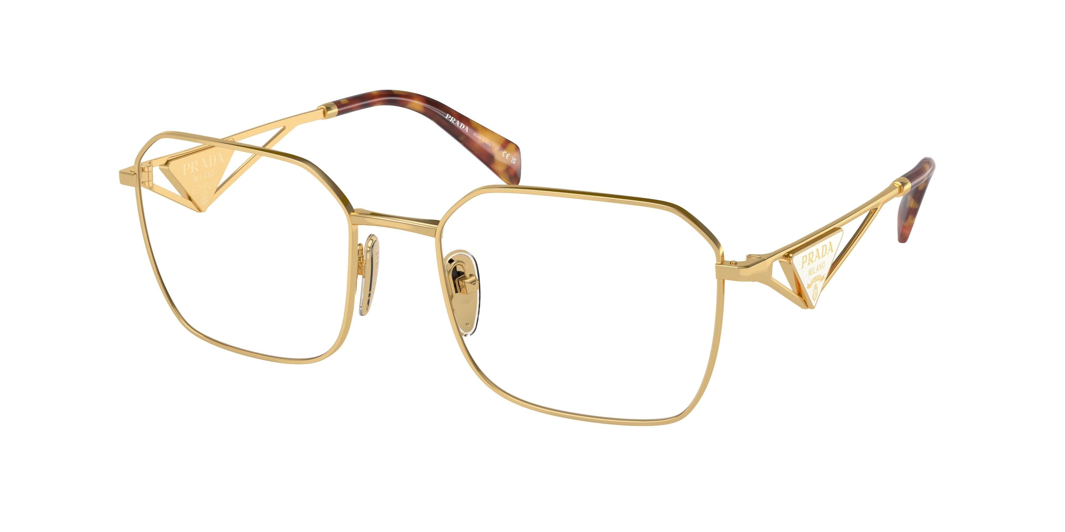Prada PRA51V Irregular Eyeglasses  5AK1O1-Gold 55-140-19 - Color Map Gold