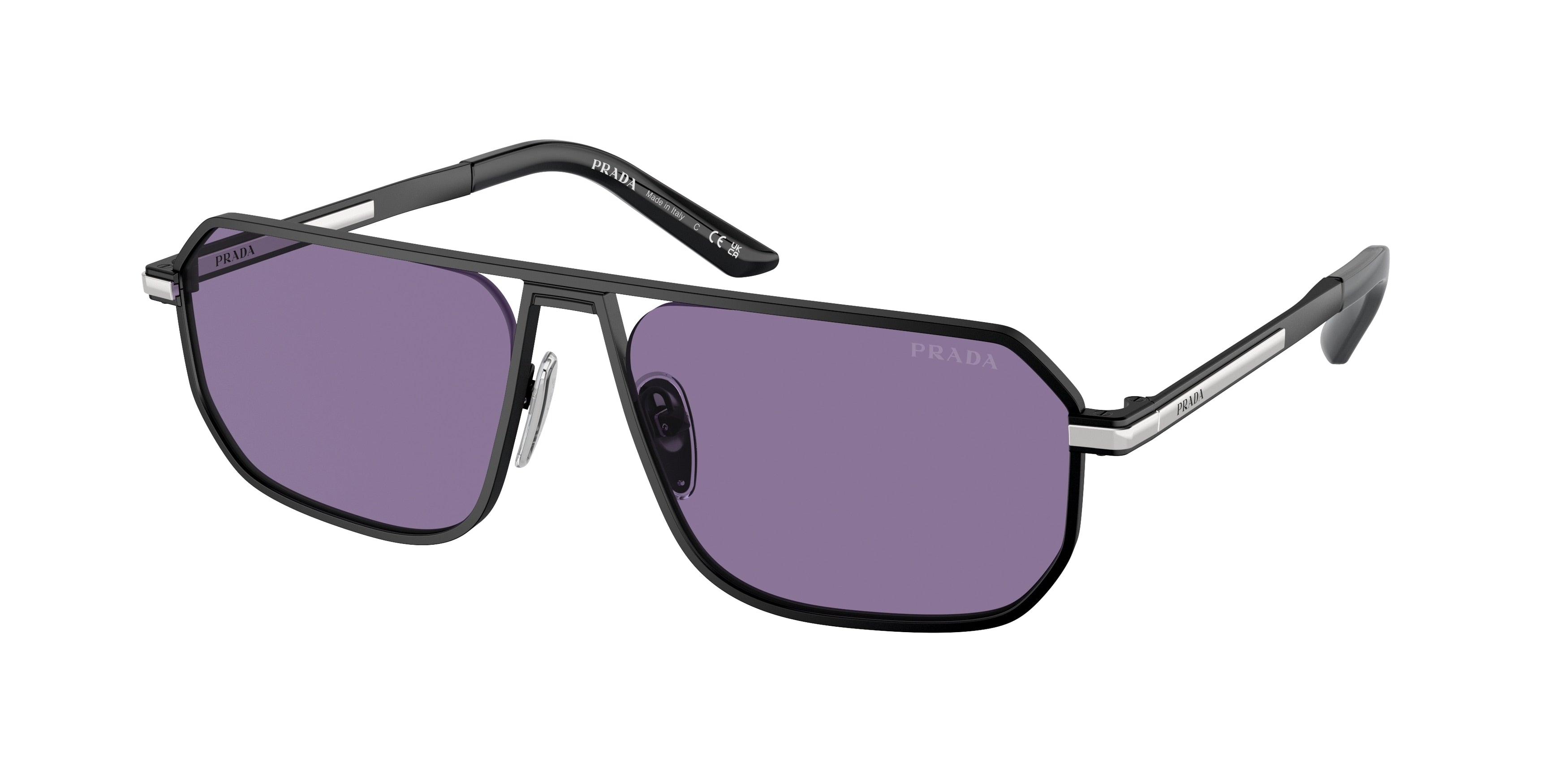 Prada PRA53S Pillow Sunglasses  1BO05Q-Matte Black 59-145-17 - Color Map Black