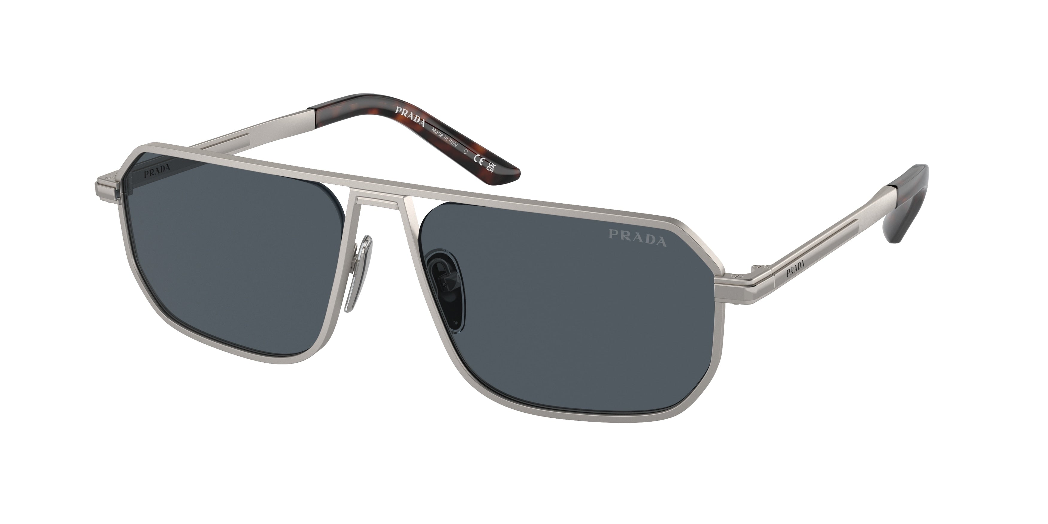 Prada PRA53S Pillow Sunglasses  7CQ09T-Matte Gunmetal 59-145-17 - Color Map Grey