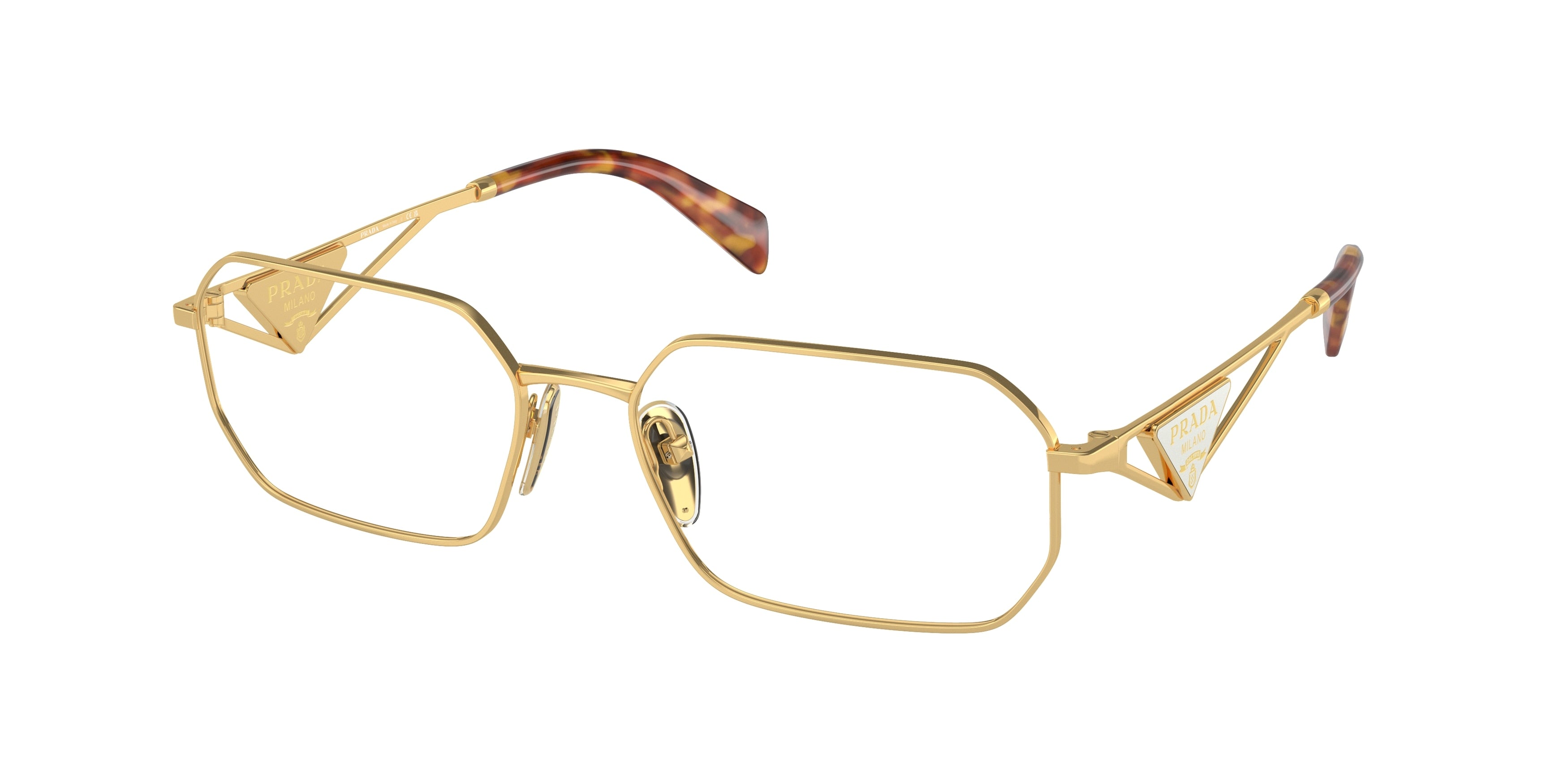 Prada PRA53V Irregular Eyeglasses  5AK1O1-Gold 56-140-17 - Color Map Gold