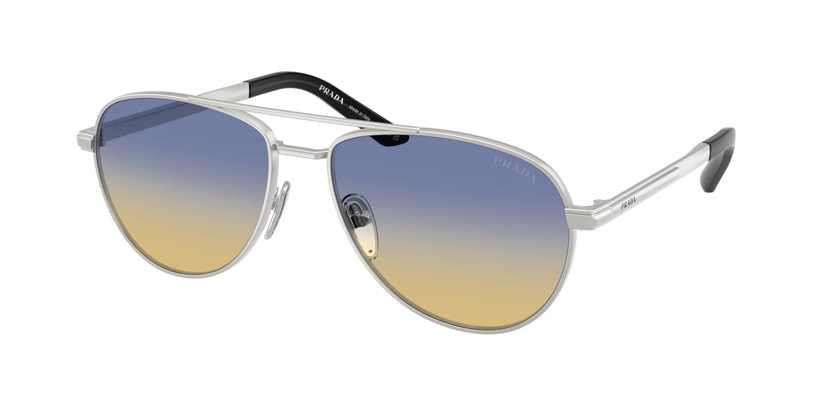 Prada PRA54S Pilot Sunglasses  27506Z-Matte Silver 60-145-16 - Color Map Silver