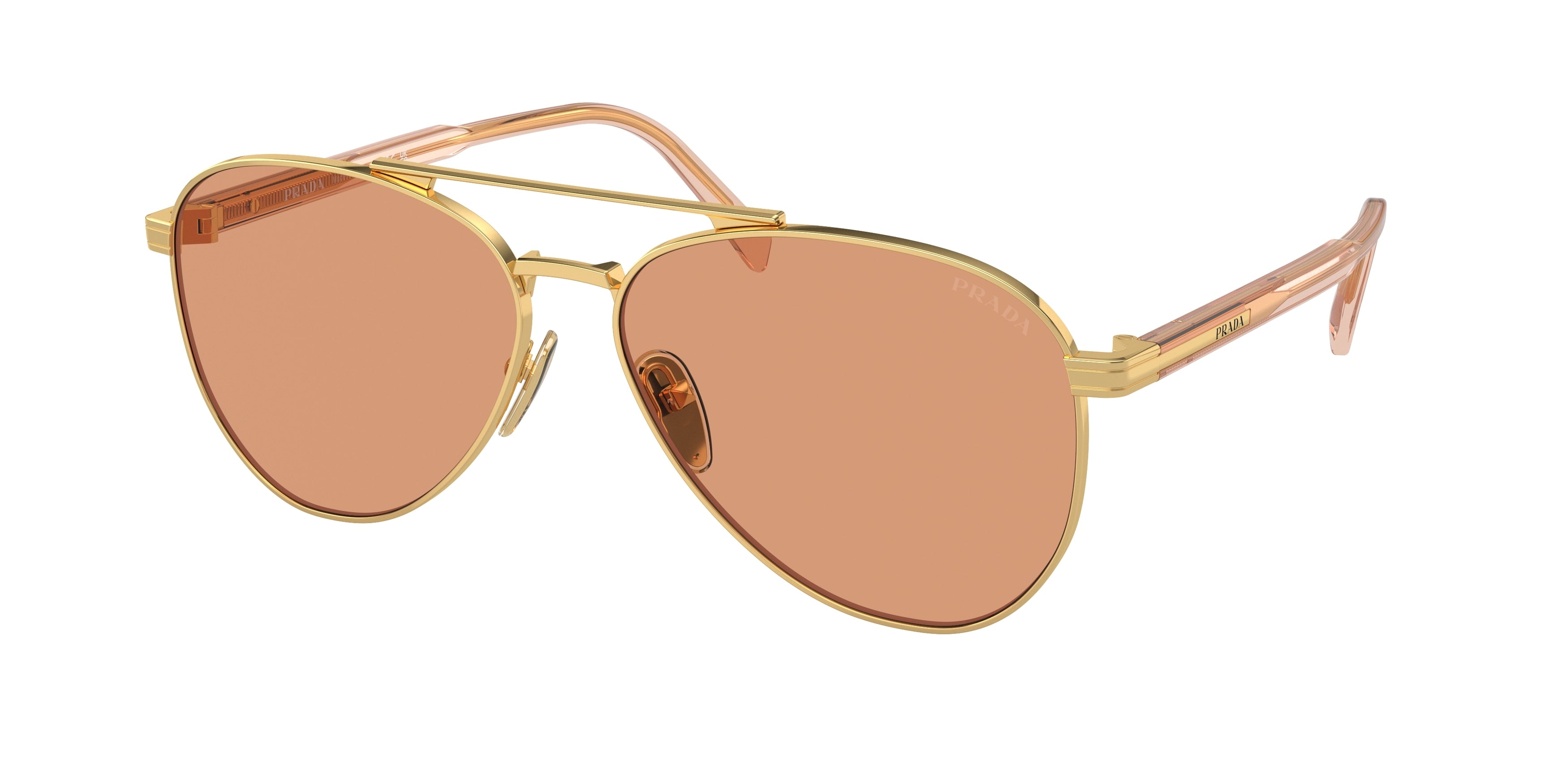 Prada PRA58S Pilot Sunglasses  5AK07V-Gold 61-145-14 - Color Map Gold