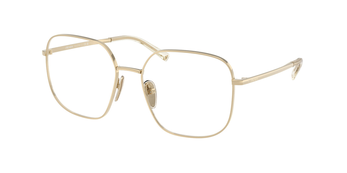 Prada PRA59V Square Eyeglasses for Women — Free Shipping - 53-135-17 / ZVN1O1-Pale Gold
