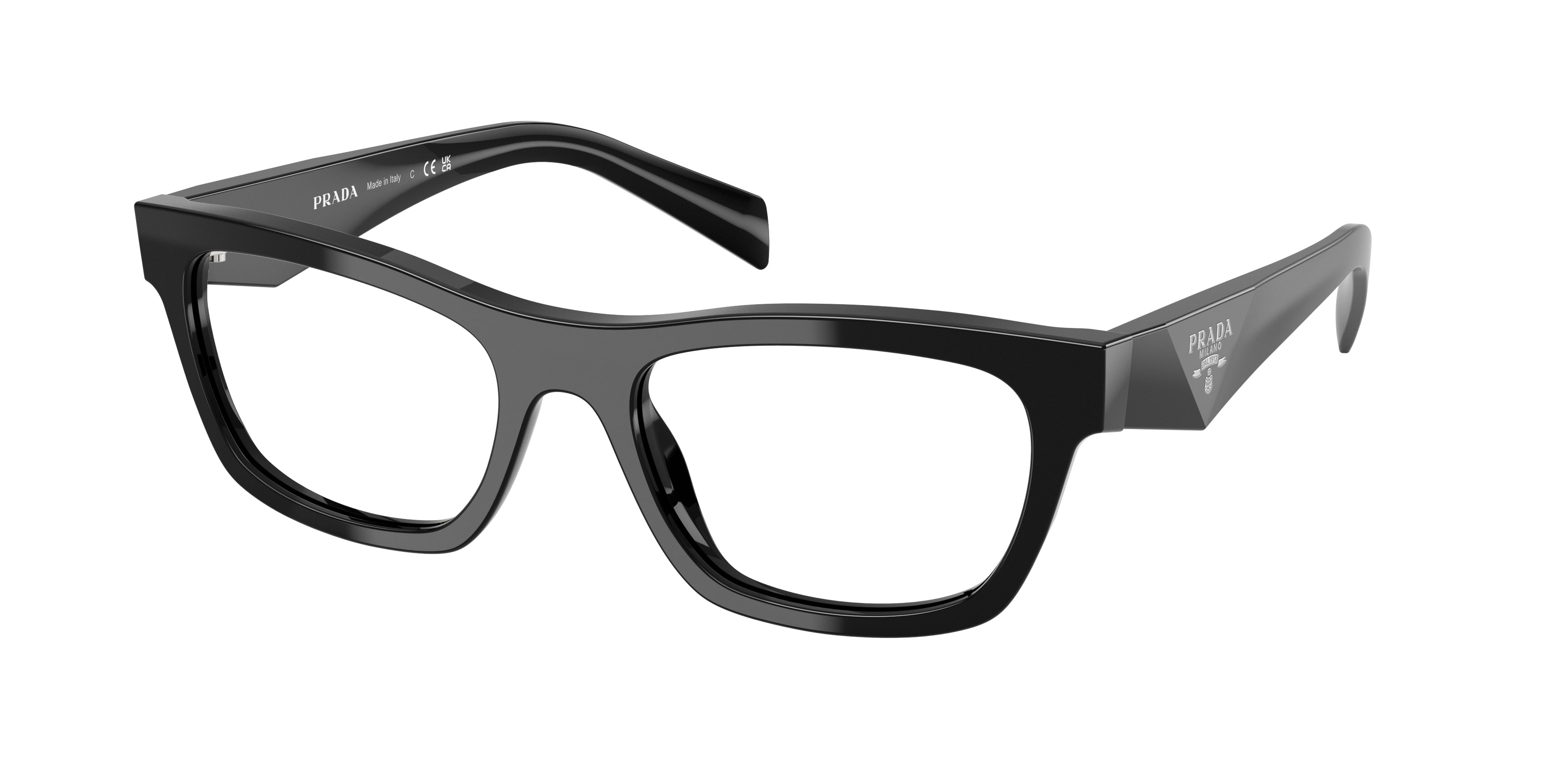 Prada PRB01VF Butterfly Eyeglasses  16K1O1-Black 54-145-18 - Color Map Black
