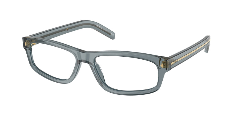 Prada PRB02VF Rectangle Eyeglasses  17T1O1-Transparent Ocean 58-145-14 - Color Map Blue
