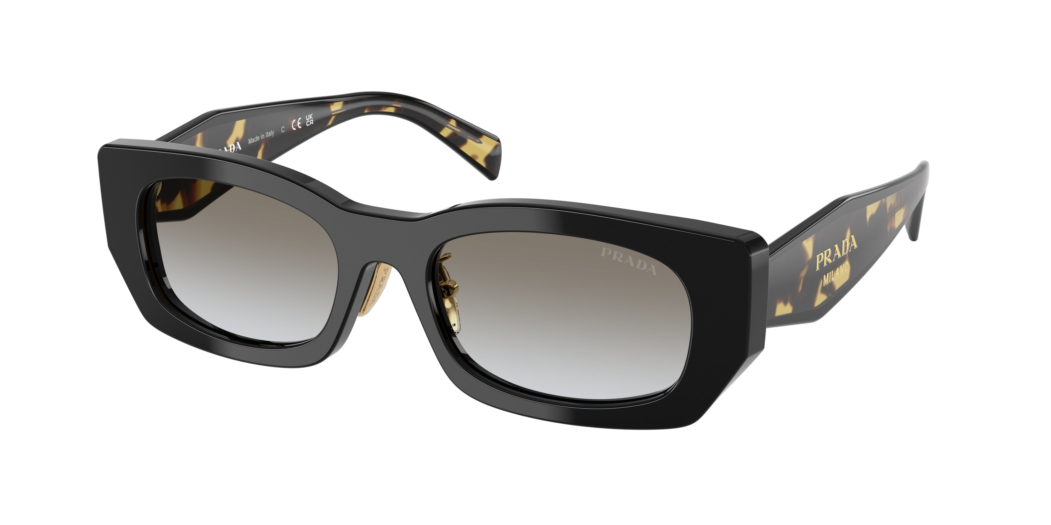 Prada PRB05SF Pillow Sunglasses  3890A7-Black 53-140-19 - Color Map Black
