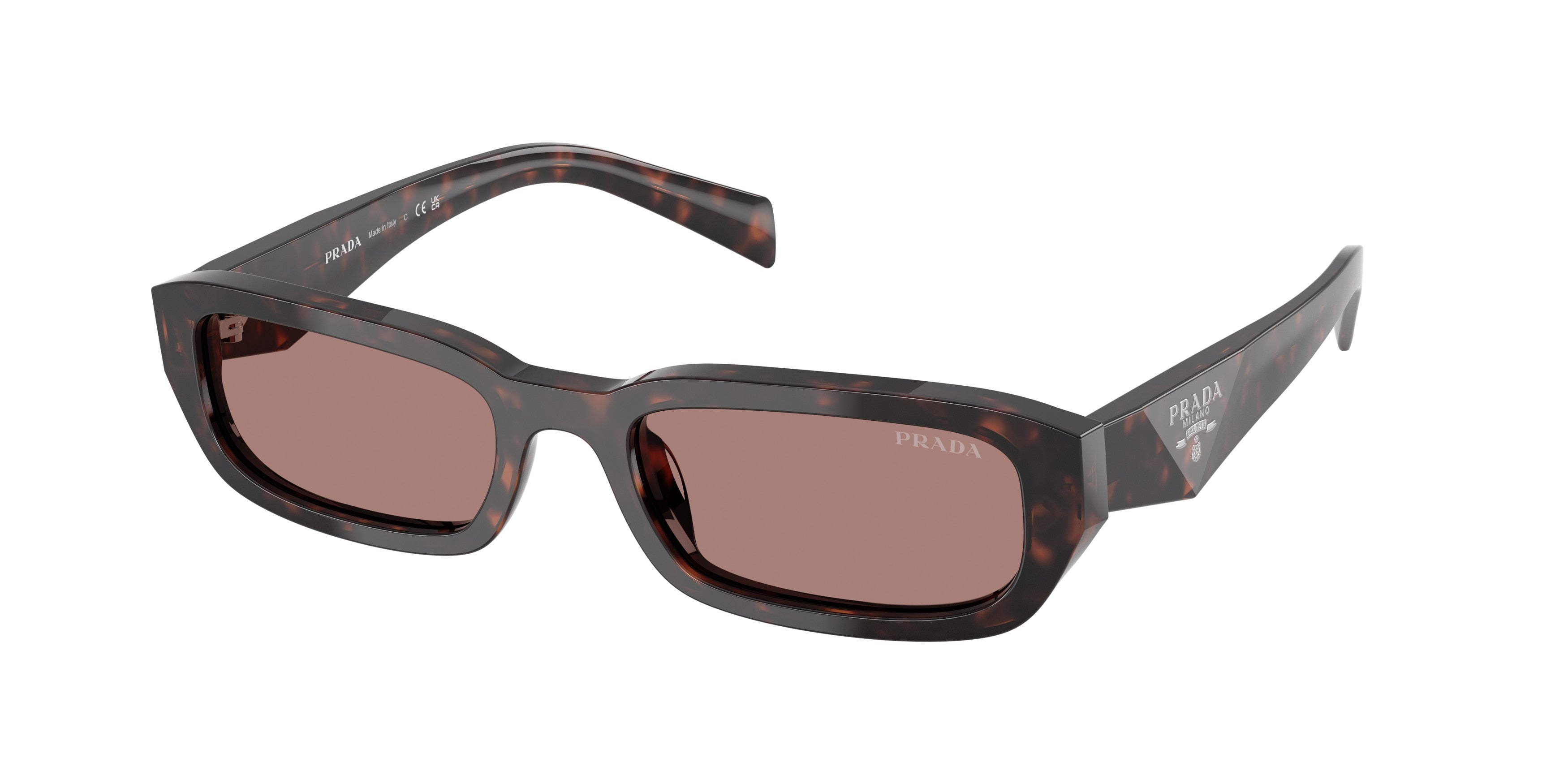 Prada PRB06S Rectangle Sunglasses  17N60B-Root Tortoise 53-145-19 - Color Map Tortoise