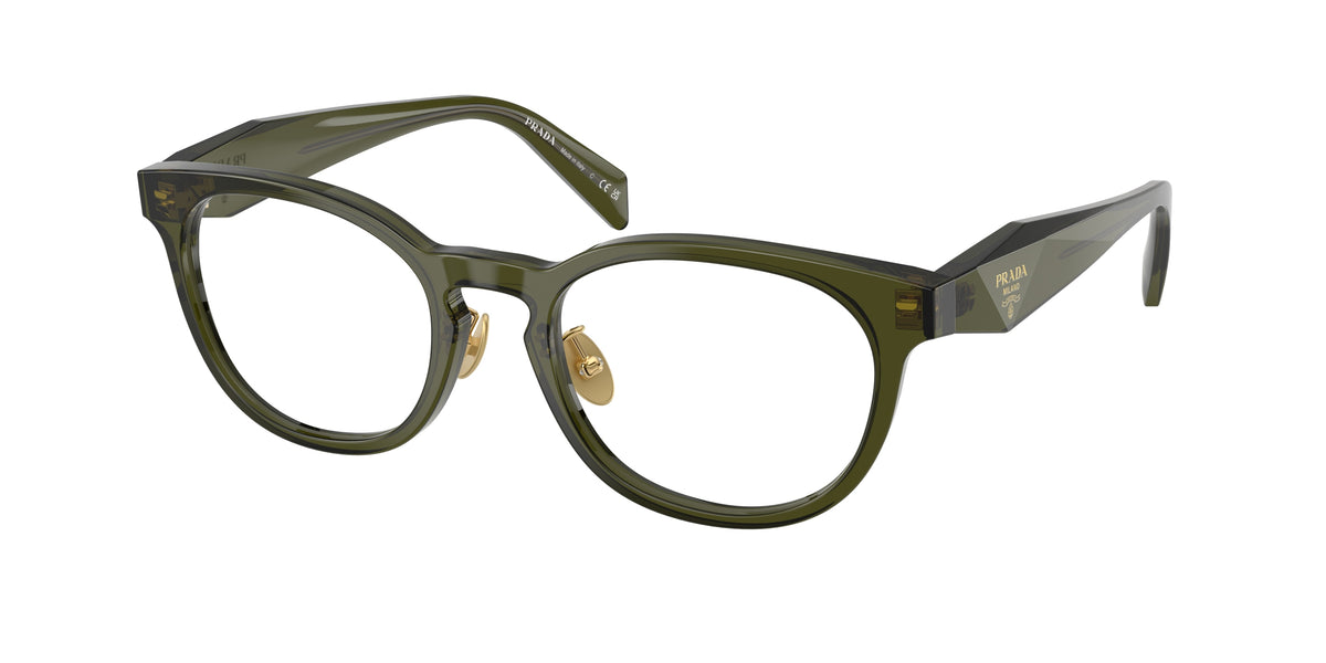 Prada PRB06VD Phantos Eyeglasses  19Z1O1-Transparent Bottle 52-145-20 - Color Map Green