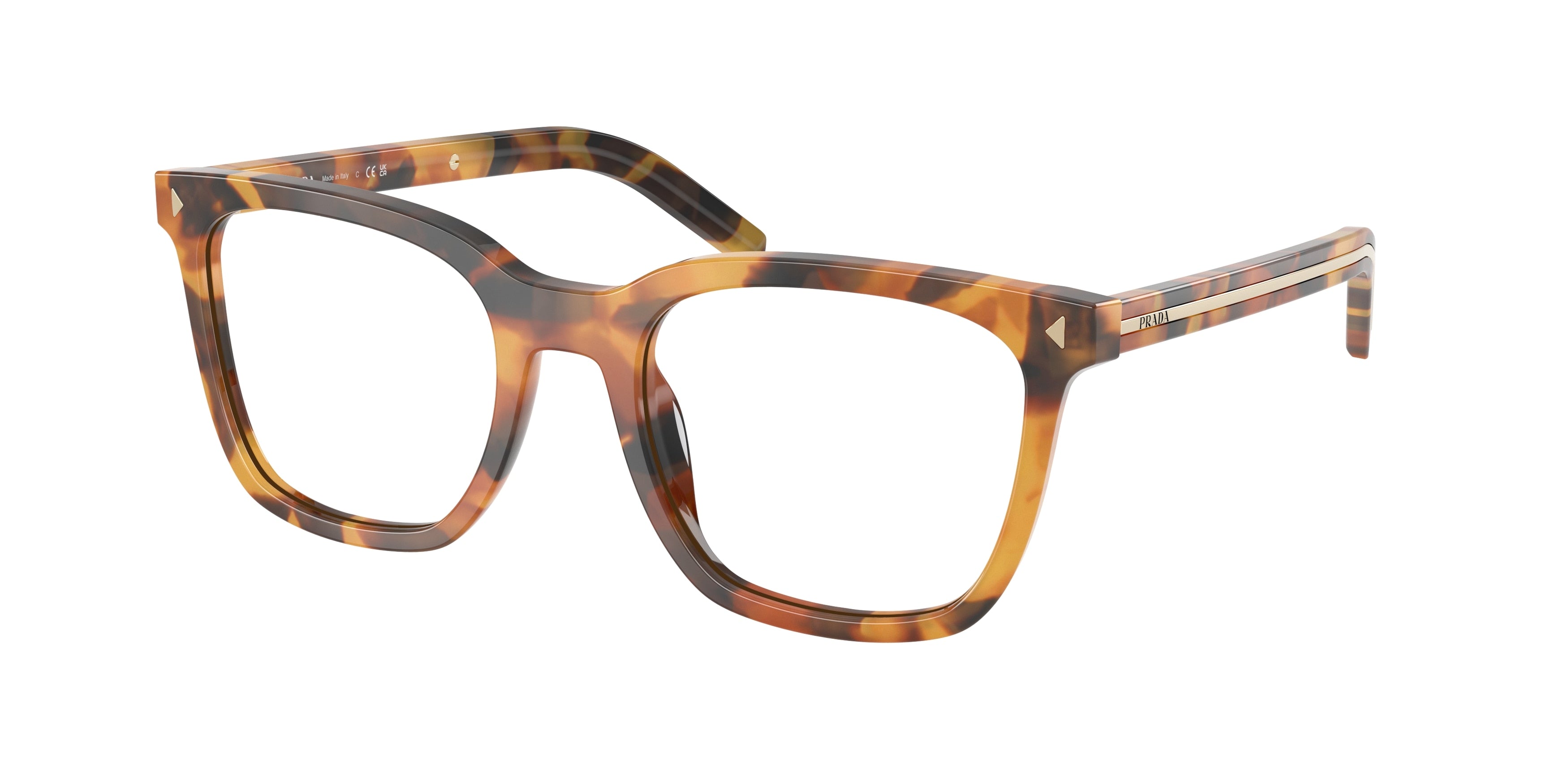 Prada PRB11V Pillow Eyeglasses  29C1O1-Cinnamon Tortoise 52-145-20 - Color Map Tortoise