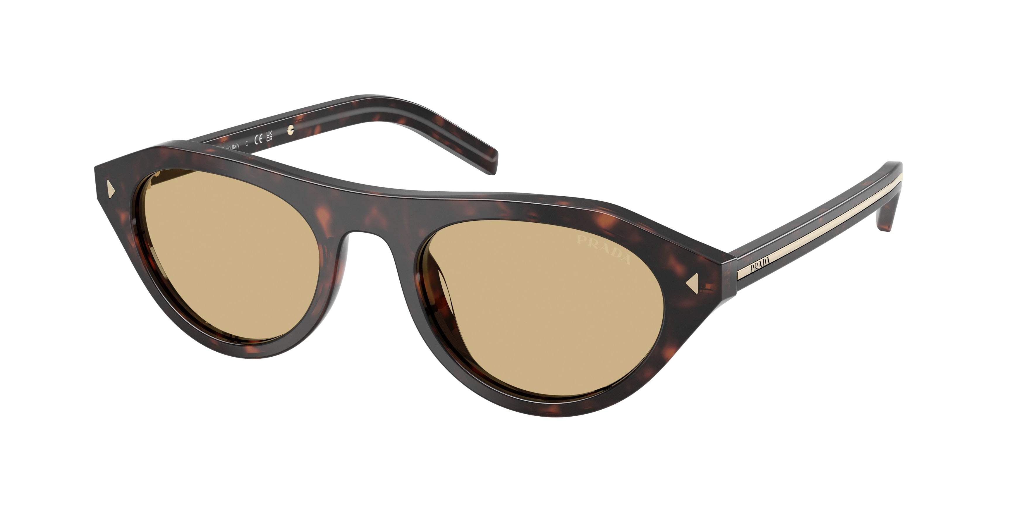 Prada PRB15SF Irregular Sunglasses  17N70R-Root Tortoise 52-145-19 - Color Map Tortoise