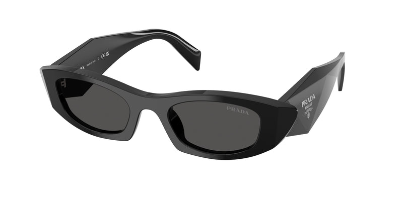 Prada PRB16SF Oval Sunglasses  16K08Z-Black 52-145-20 - Color Map Black