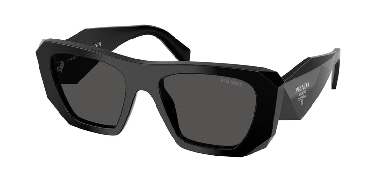 Prada PRB18SF Square Sunglasses  16K08Z-Black 53-145-17 - Color Map Black