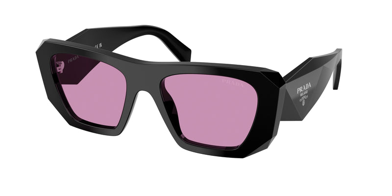 Prada PRB18S Square Sunglasses  16K30G-Black 53-145-19 - Color Map Black
