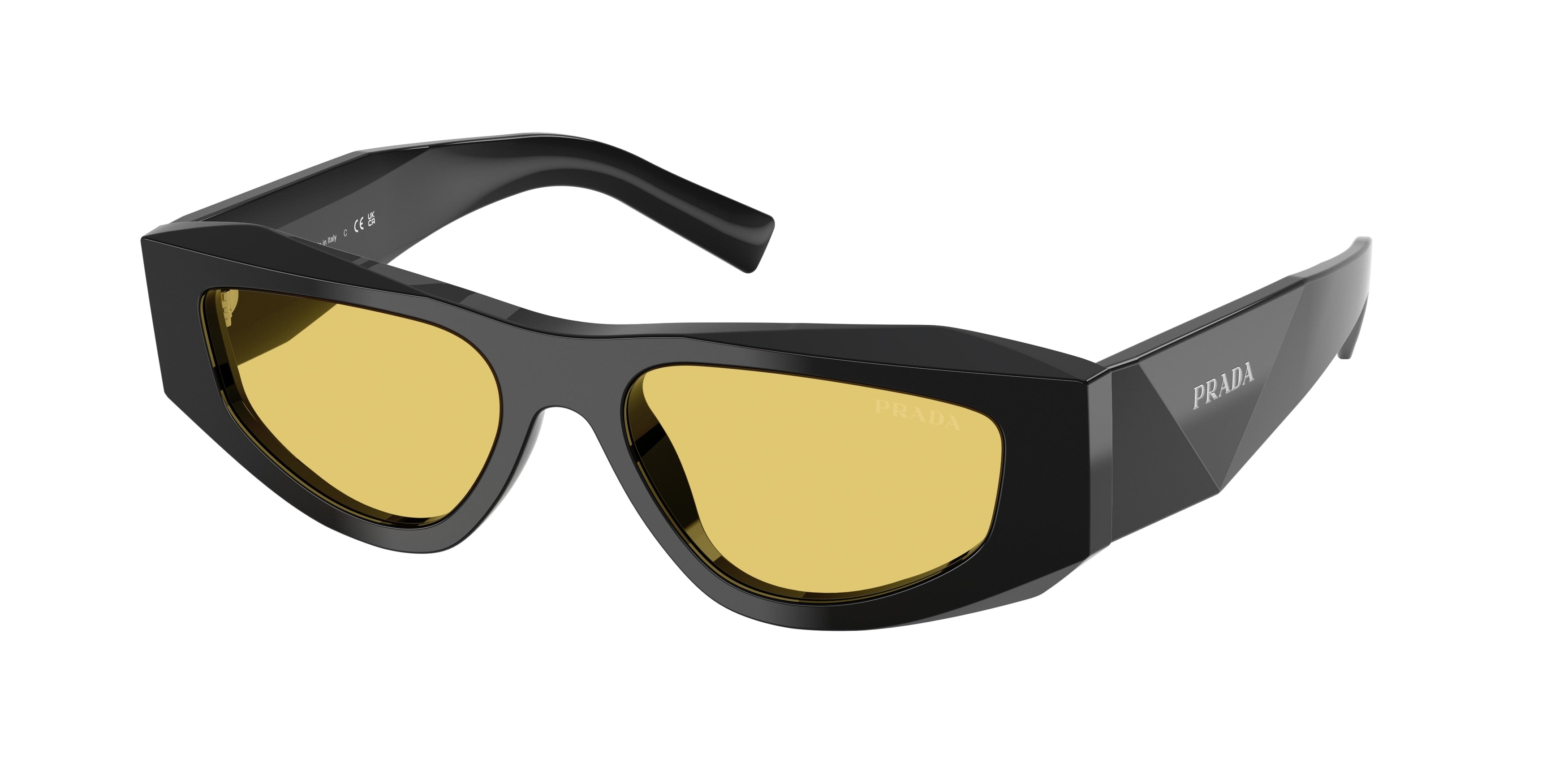 Prada PRB19S Pillow Sunglasses  16K455-Black 52-145-17 - Color Map Black