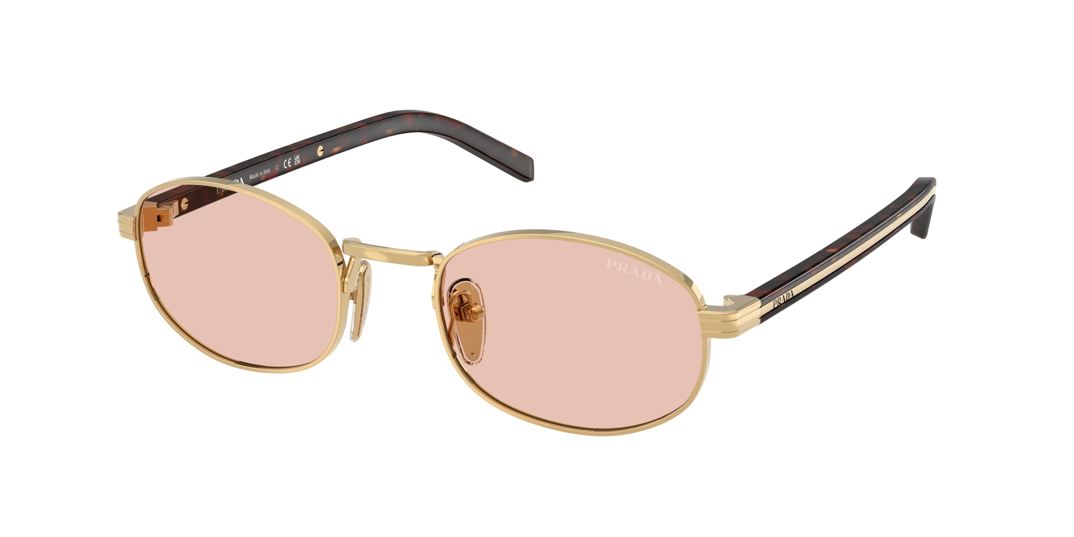 Prada PRB53S Oval Sunglasses  5AK50V-Gold 52-145-21 - Color Map Gold