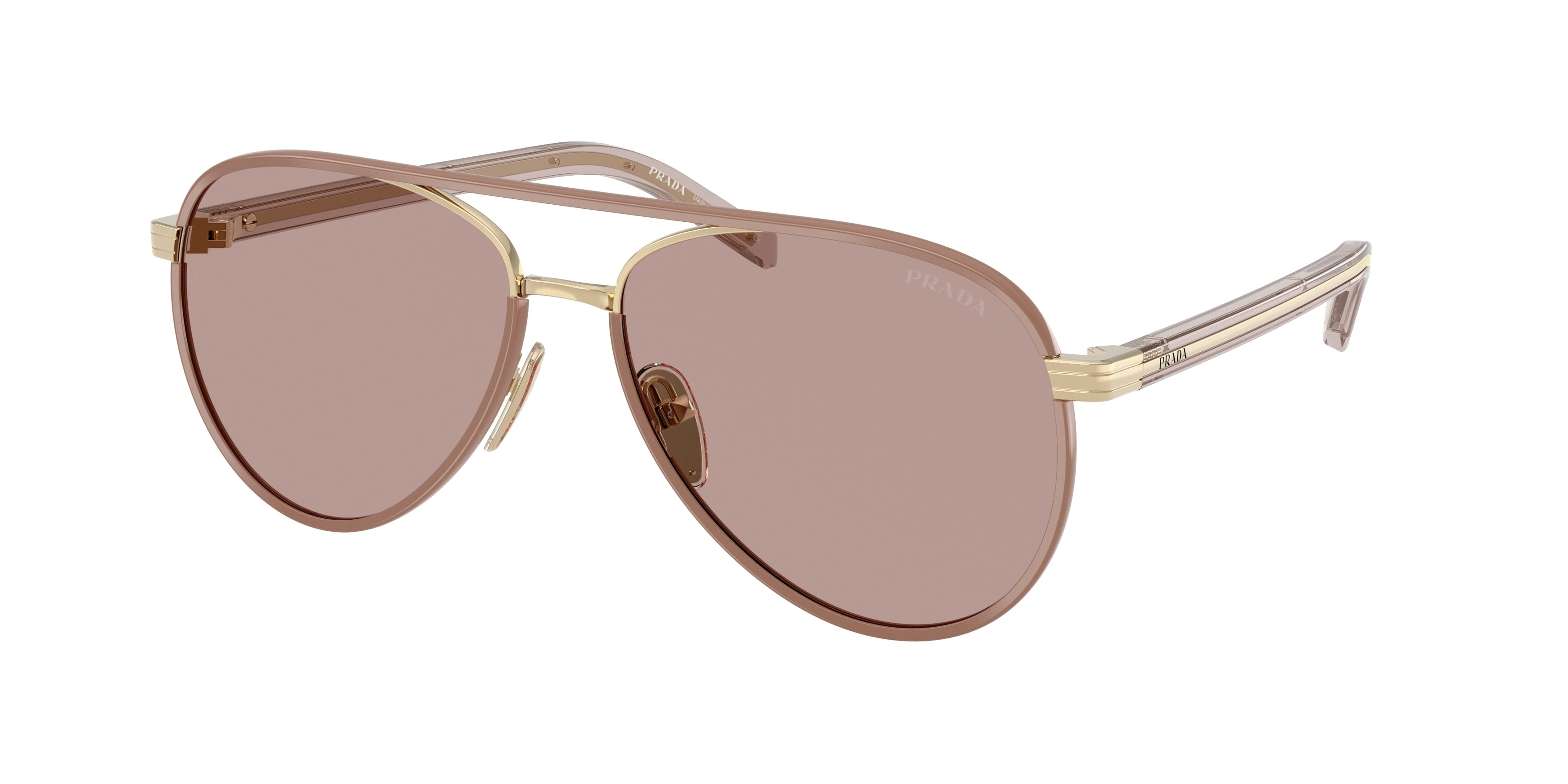 Prada PRB57S Pilot Sunglasses  24E20I-Pale Gold 59-145-15 - Color Map Gold