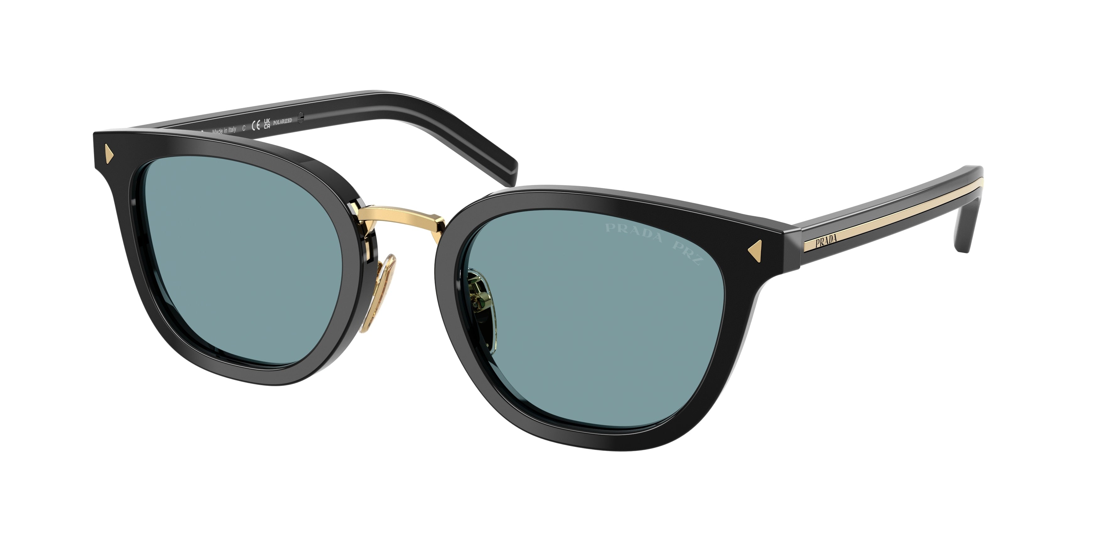 Prada PRC01SD Cat Eye Sunglasses for Men — Polarized - 49-145-23 / 16K04D-Black - Polarized