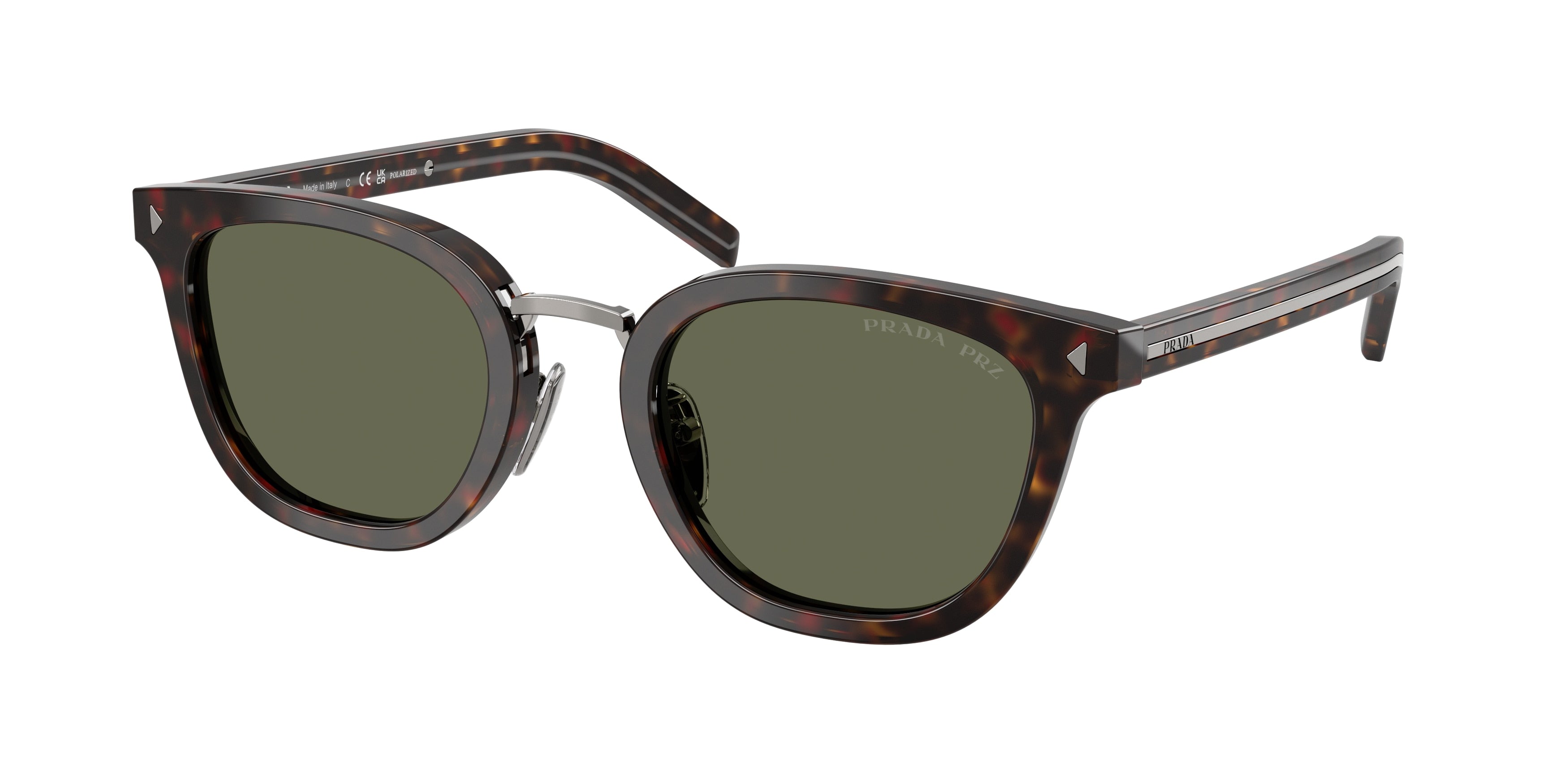 Prada PRC01SD Cat Eye Sunglasses for Men — Polarized - 49-145-23 / 17N03R-Root Havana - Polarized