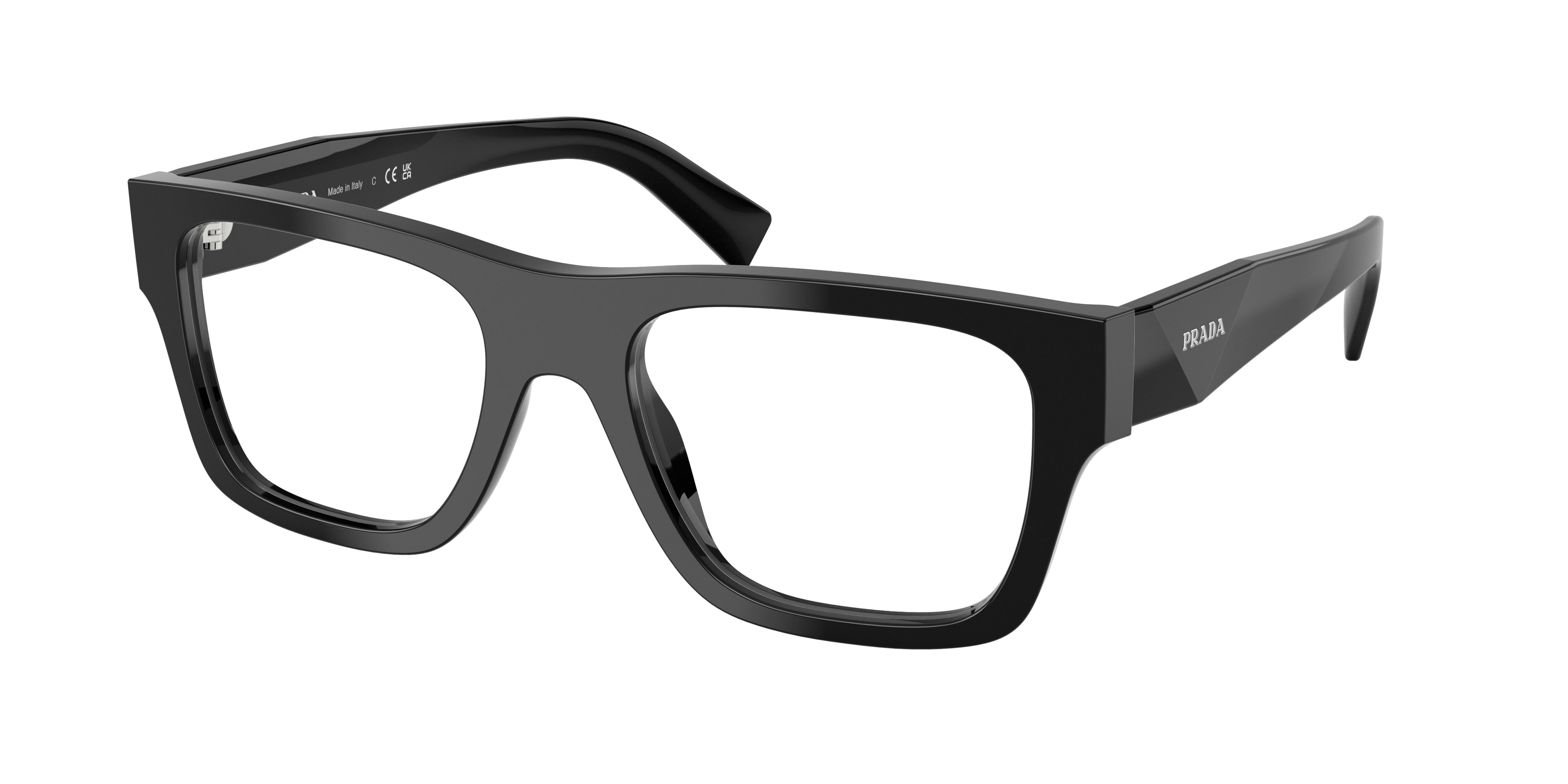 Prada PRC01V Pillow Eyeglasses for Women — Free Shipping - 52-145-20 / 16K1O1-Black