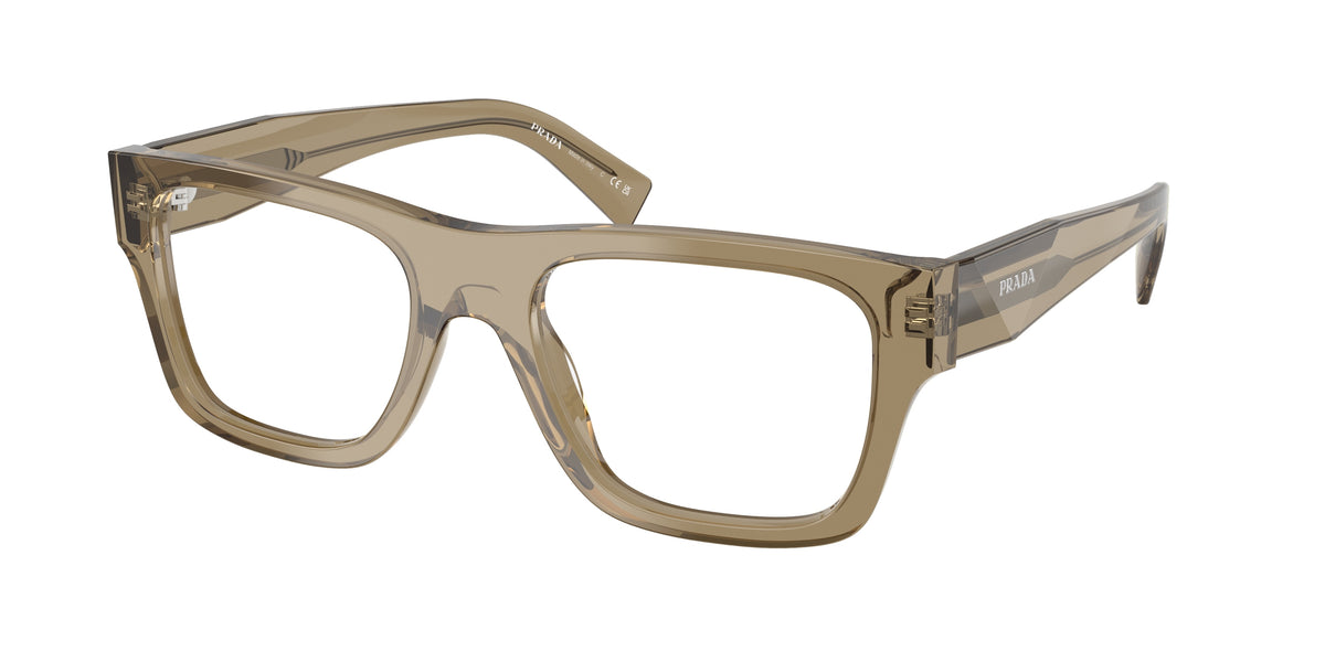 Prada PRC01V Pillow Eyeglasses for Women — Free Shipping - 52-145-20 / 22H1O1-Transparent Bark