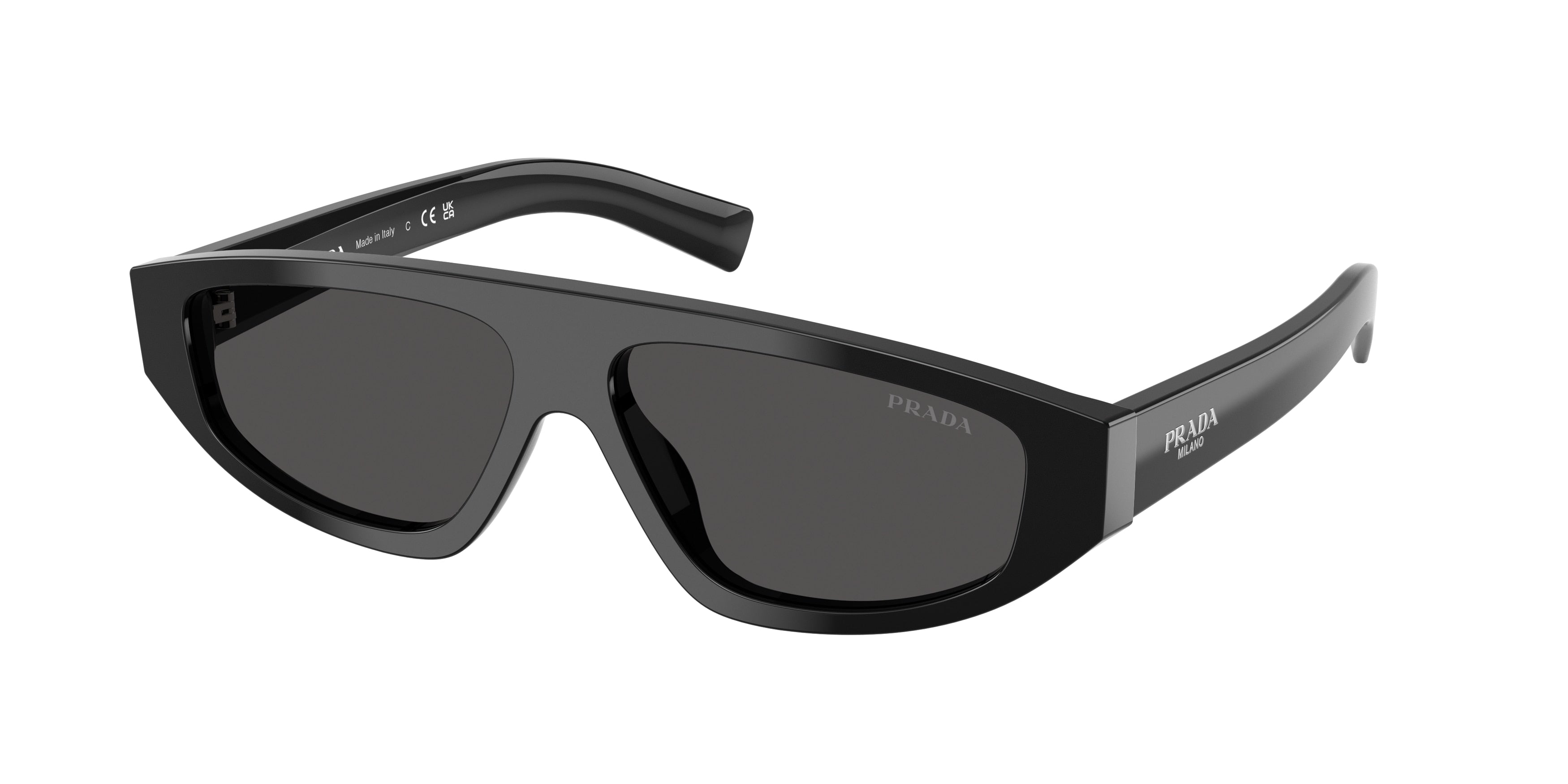 Prada PRC02SF Irregular Sunglasses for Men — Free Shipping - 58-140-12 / 16K08Z-Black