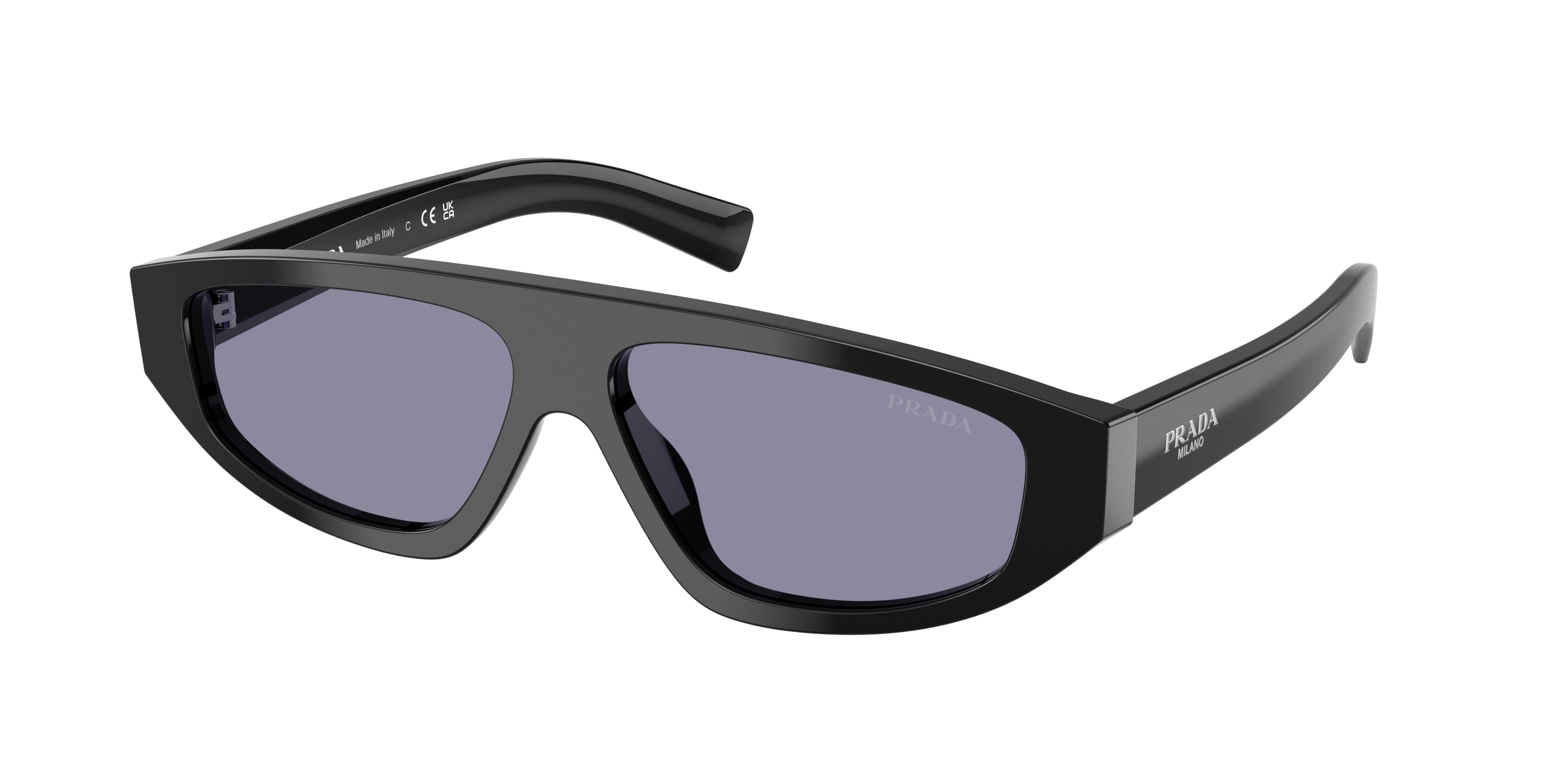 Prada PRC02SF Irregular Sunglasses for Men — Free Shipping - 58-140-12 / 16K50B-Black