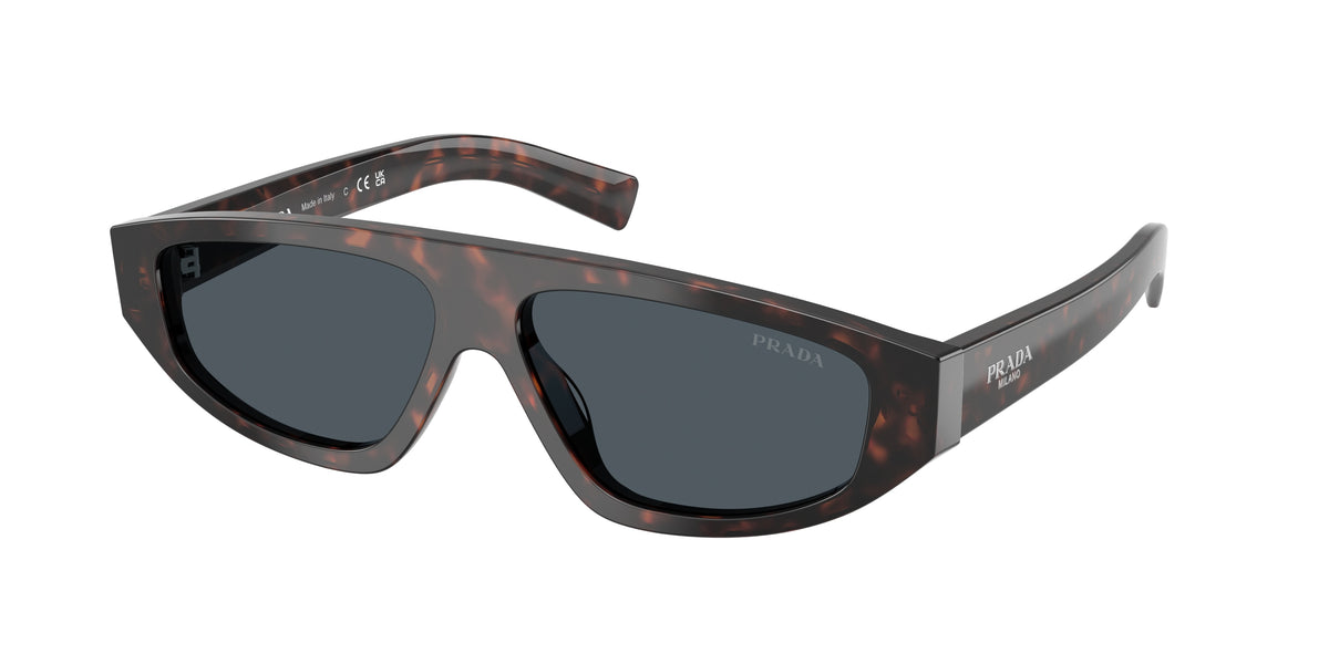 Prada PRC02S Irregular Sunglasses for Men — Free Shipping - 57-140-13 / 17N70B-Root Havana