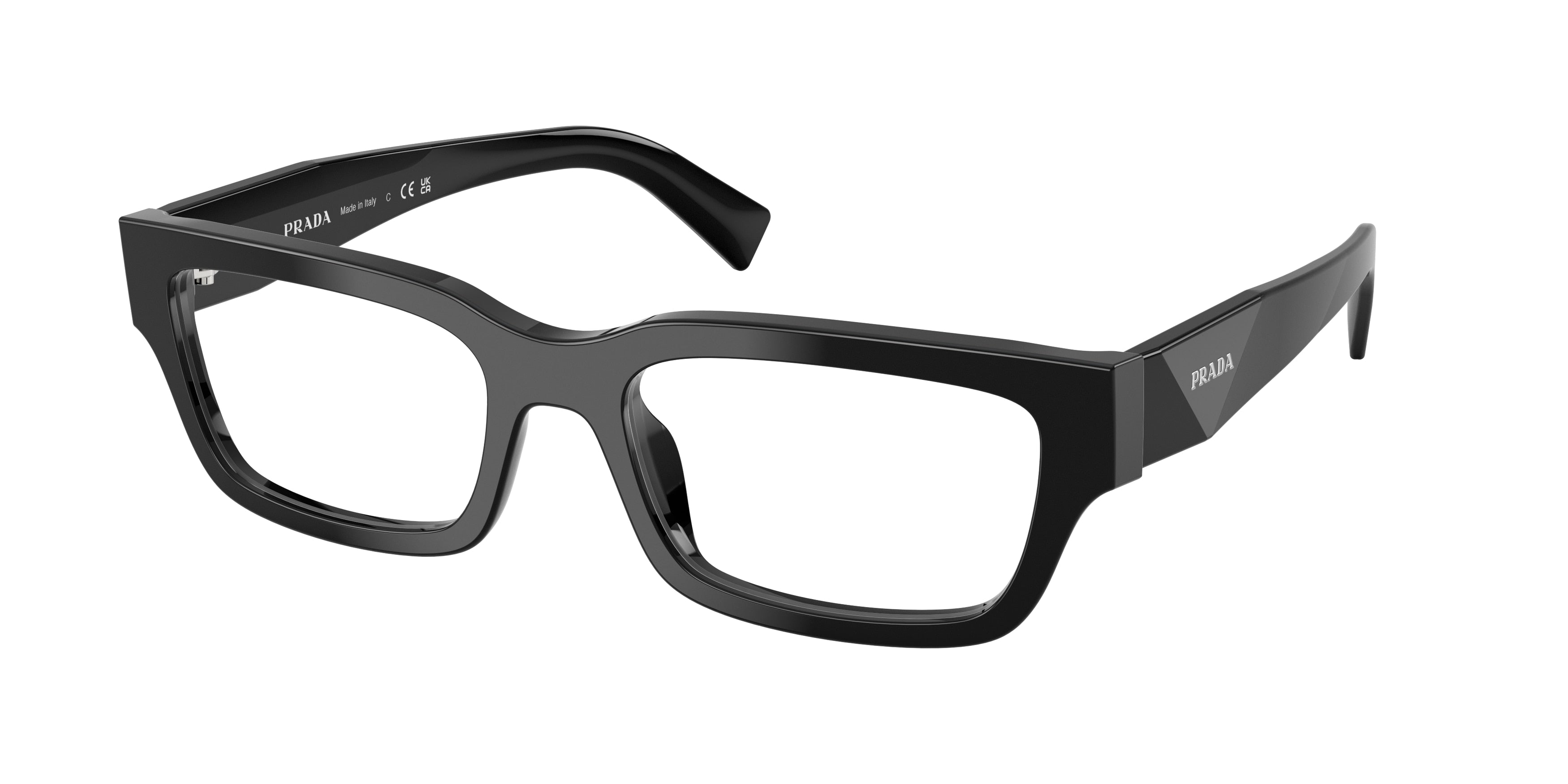 Prada PRC02VF Pillow Eyeglasses for Men — Free Shipping - 55-145-18 / 16K1O1-Black