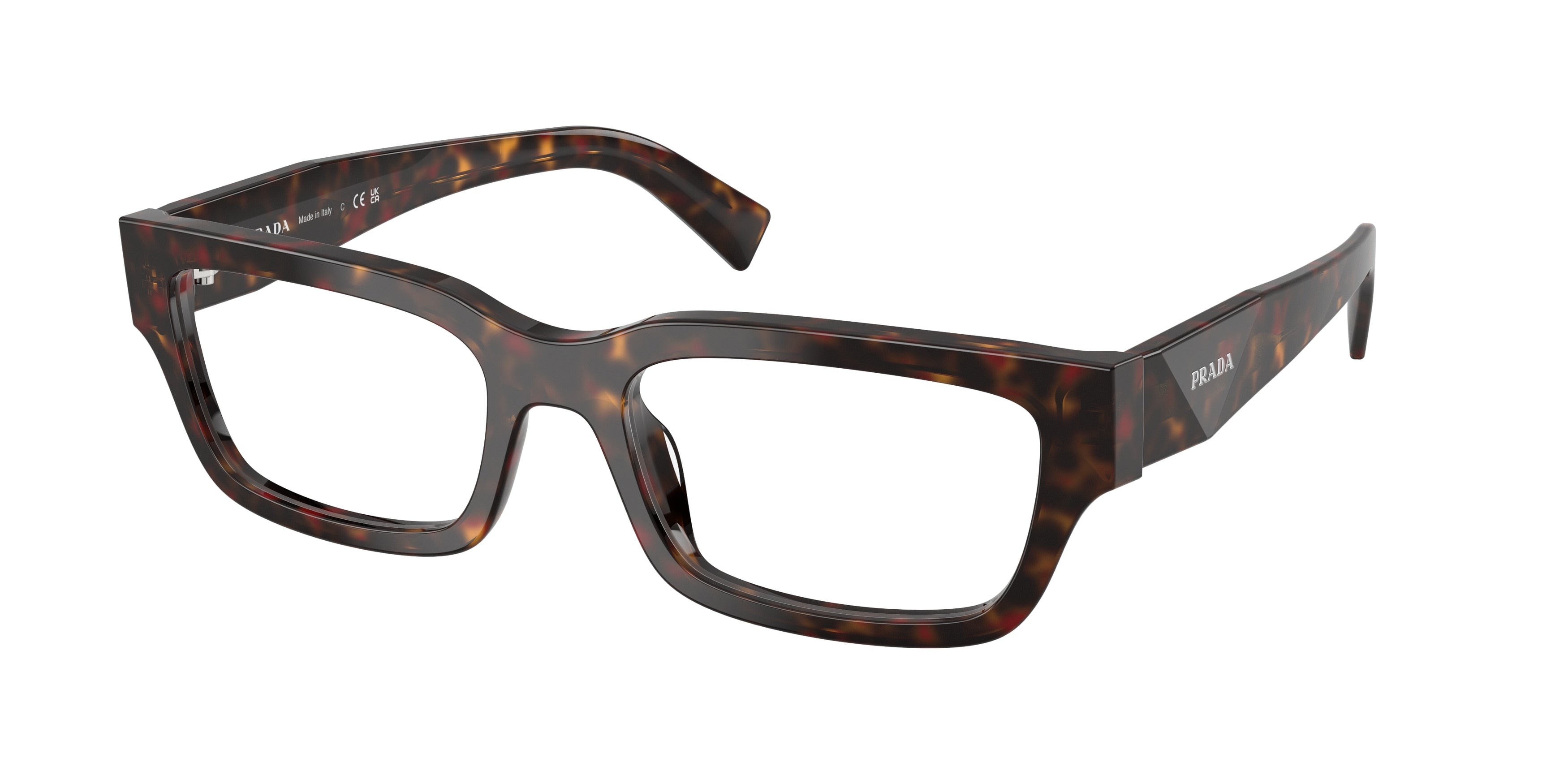 Prada PRC02V Pillow Eyeglasses for Men — Free Shipping - 54-145-19 / 17N1O1-Root Tortoise